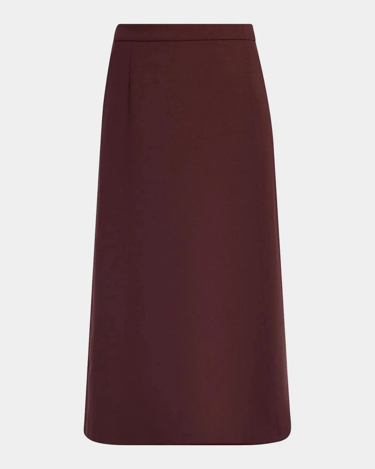 A-Line Stretch Wool Midi Skirt - 1