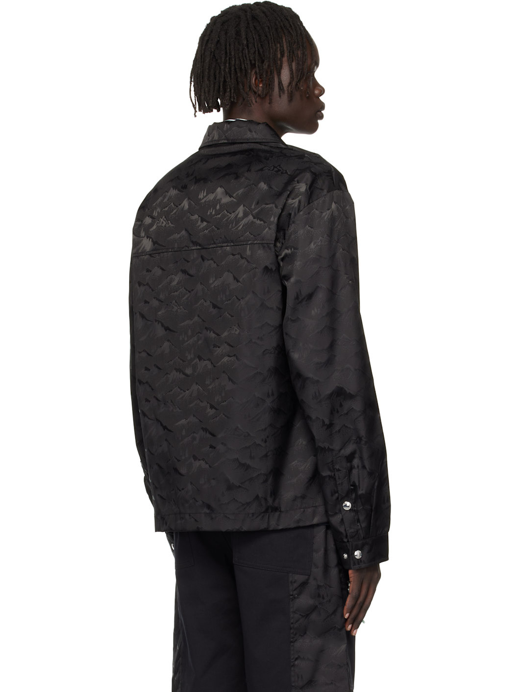 Black Nylon Mountain Short Sleeve Camo Zip Shirt - 3