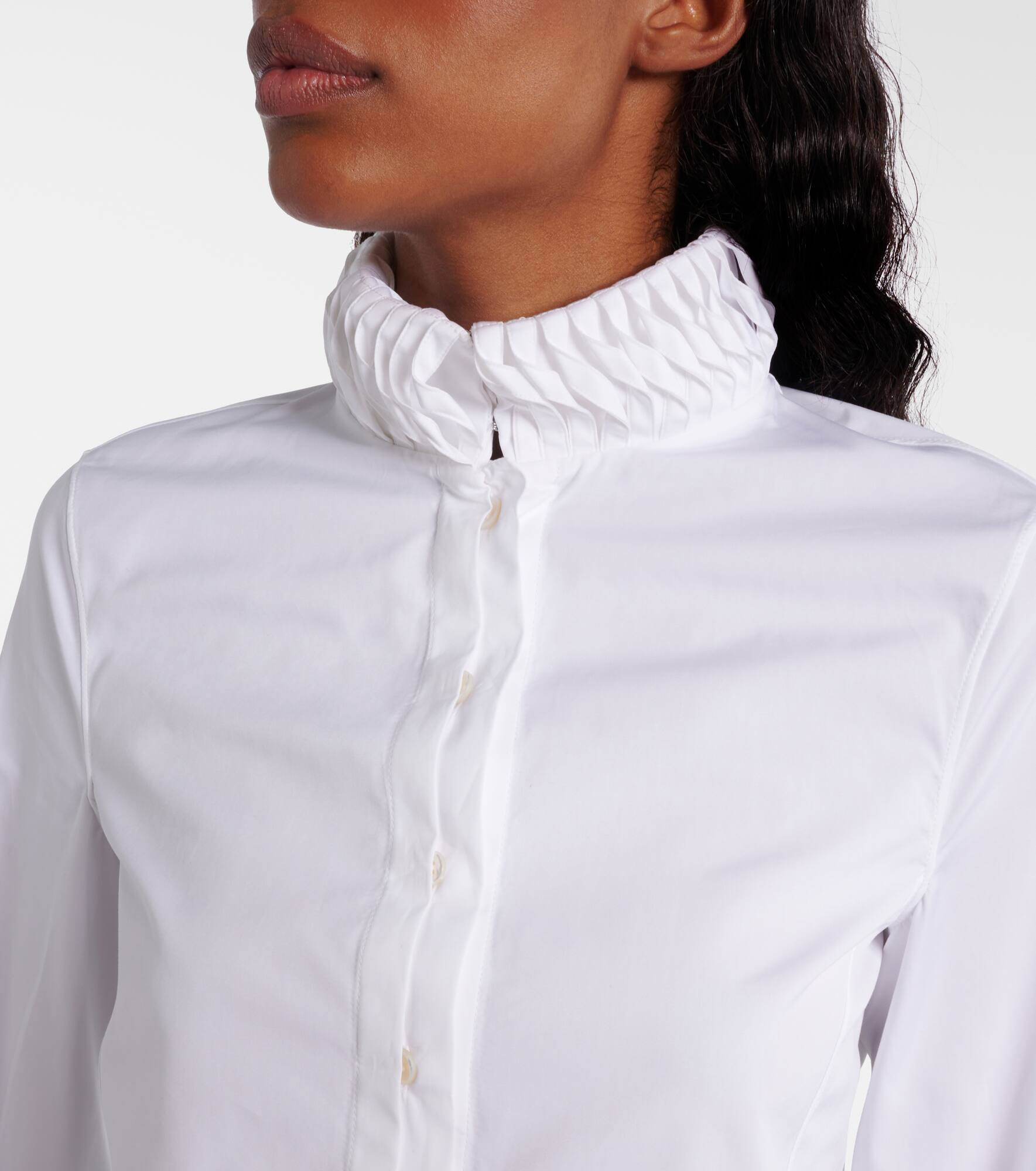 Cropped cotton poplin shirt - 4