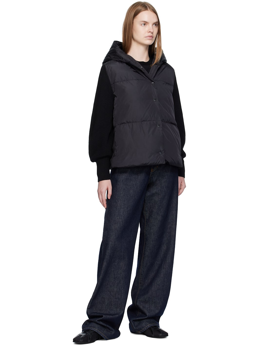 Black HyBridge Astoria Knit Down Jacket - 4