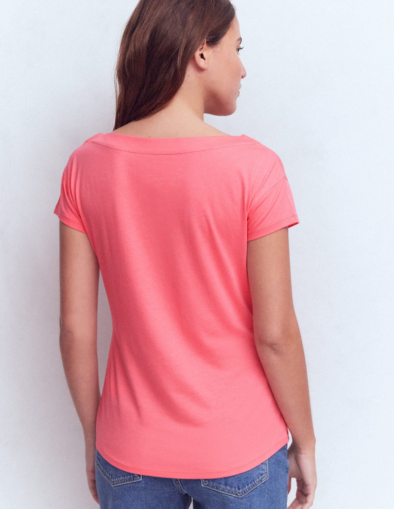Supersoft Boat Neck T-Shirt-Azalea Pink 4