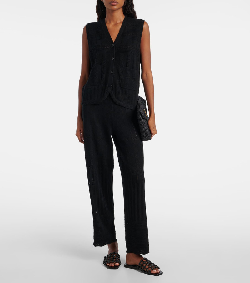 ERES Mixte pointelle wool and cashmere sweater vest outlook