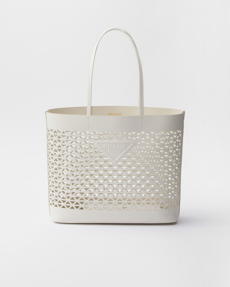 Large perforated leather tote bag - 1