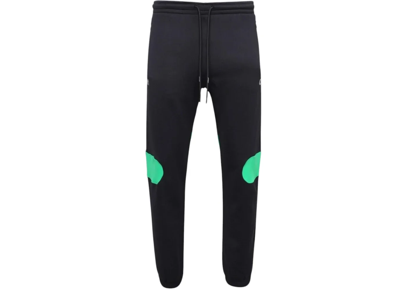 OFF-WHITE Green Diag Outline Design Cuffed Sweatpants Black - 1