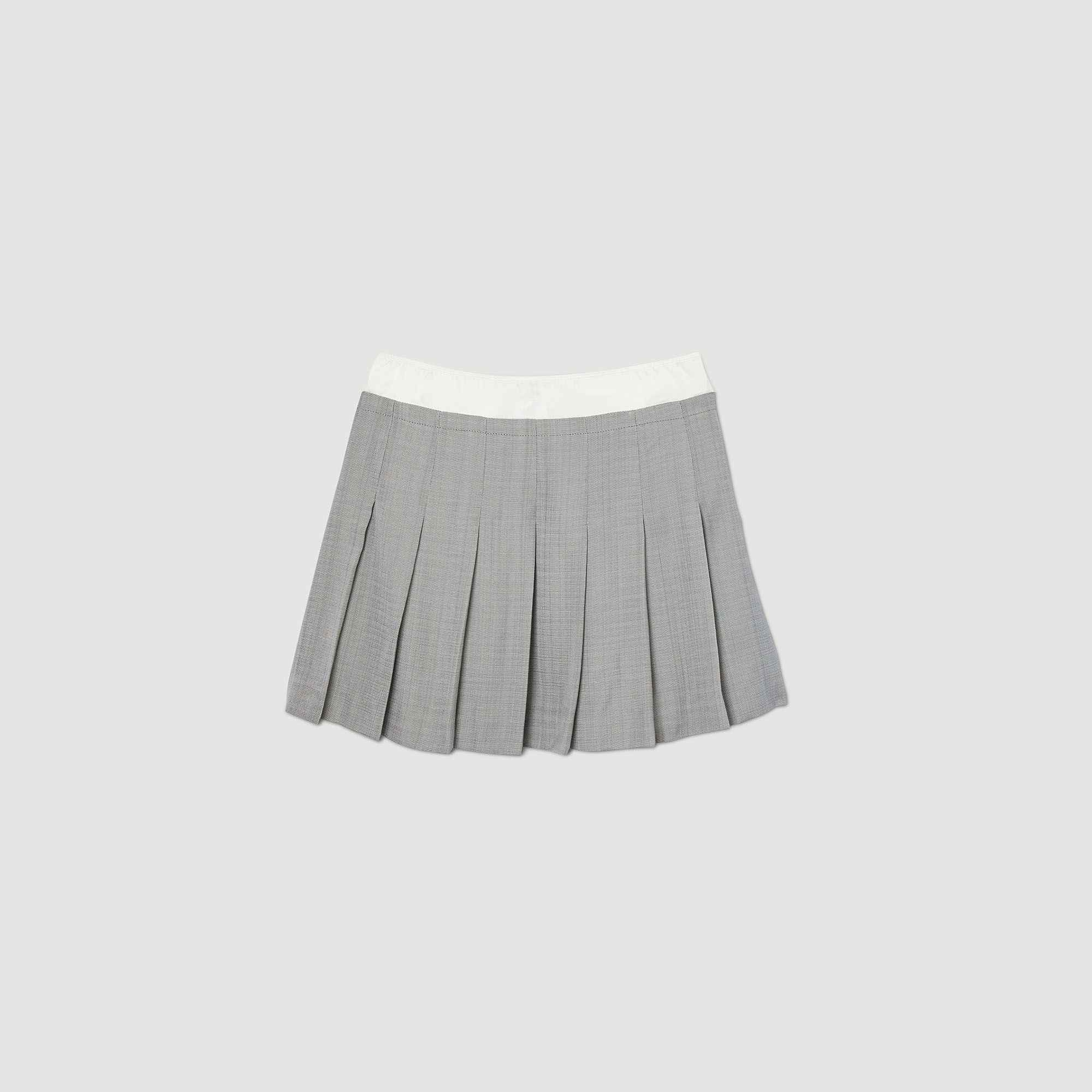 Short pleated skirt with satin finish - 1