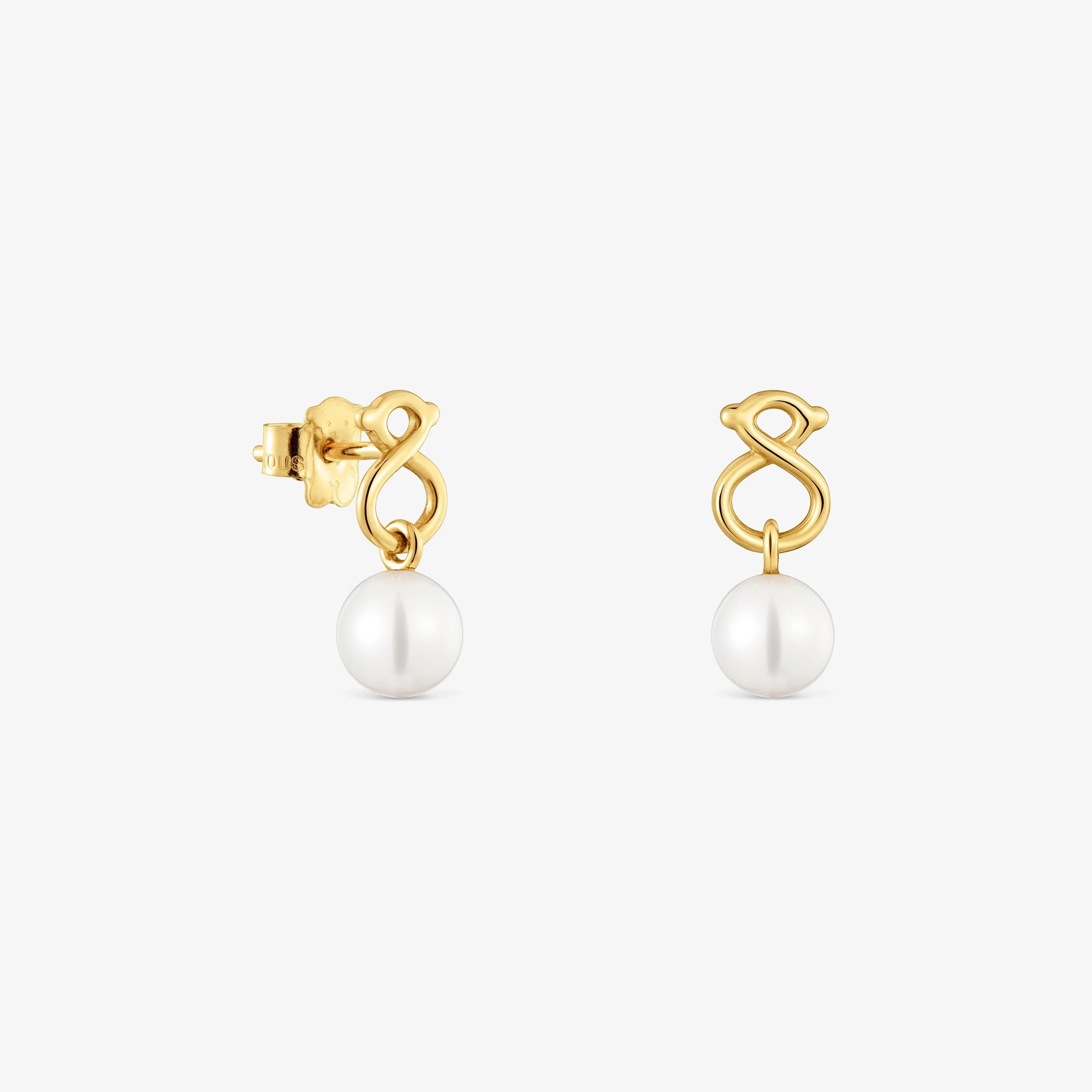 9kt gold bear-motif and cultured pearl Earrings TOUS Infinity - 1