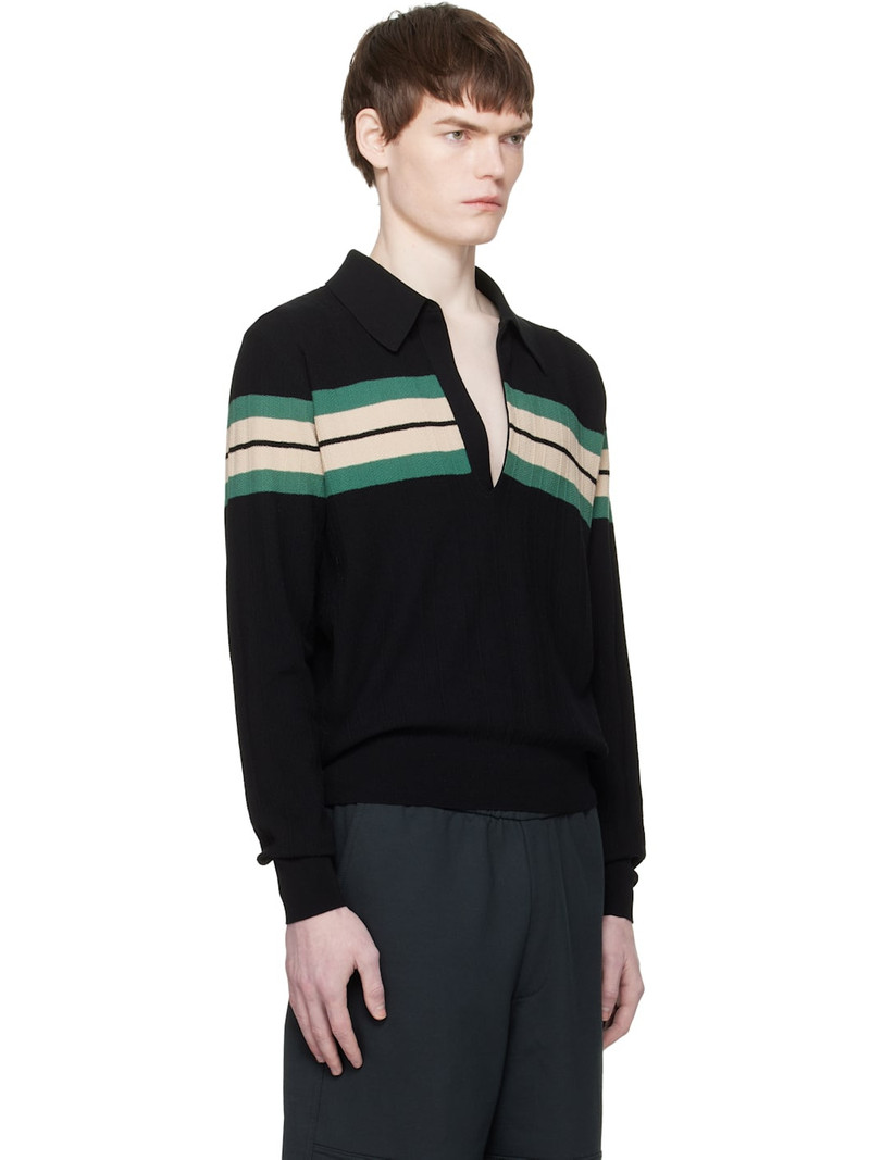 Black Block Stripe Polo 2