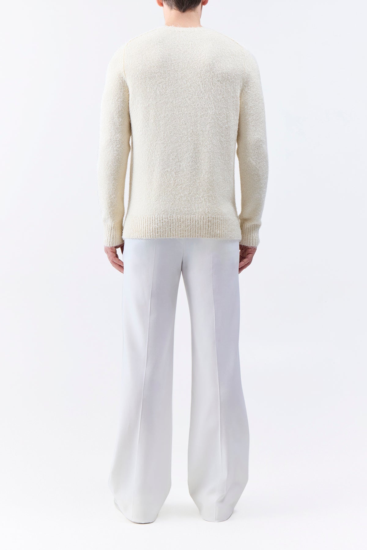 Shorehan Knit Sweater in Ivory Silk Cashmere - 4