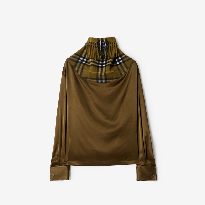 Satin and Check Scarf Top 1