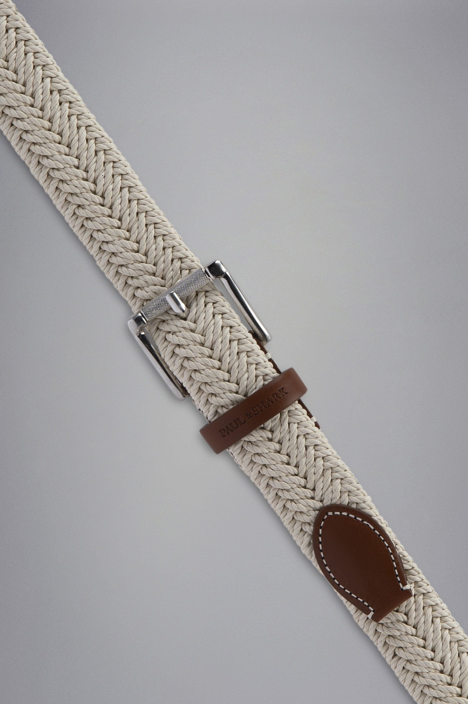LEATHER TRIMMED WOVEN ELASTIC BELT - 2