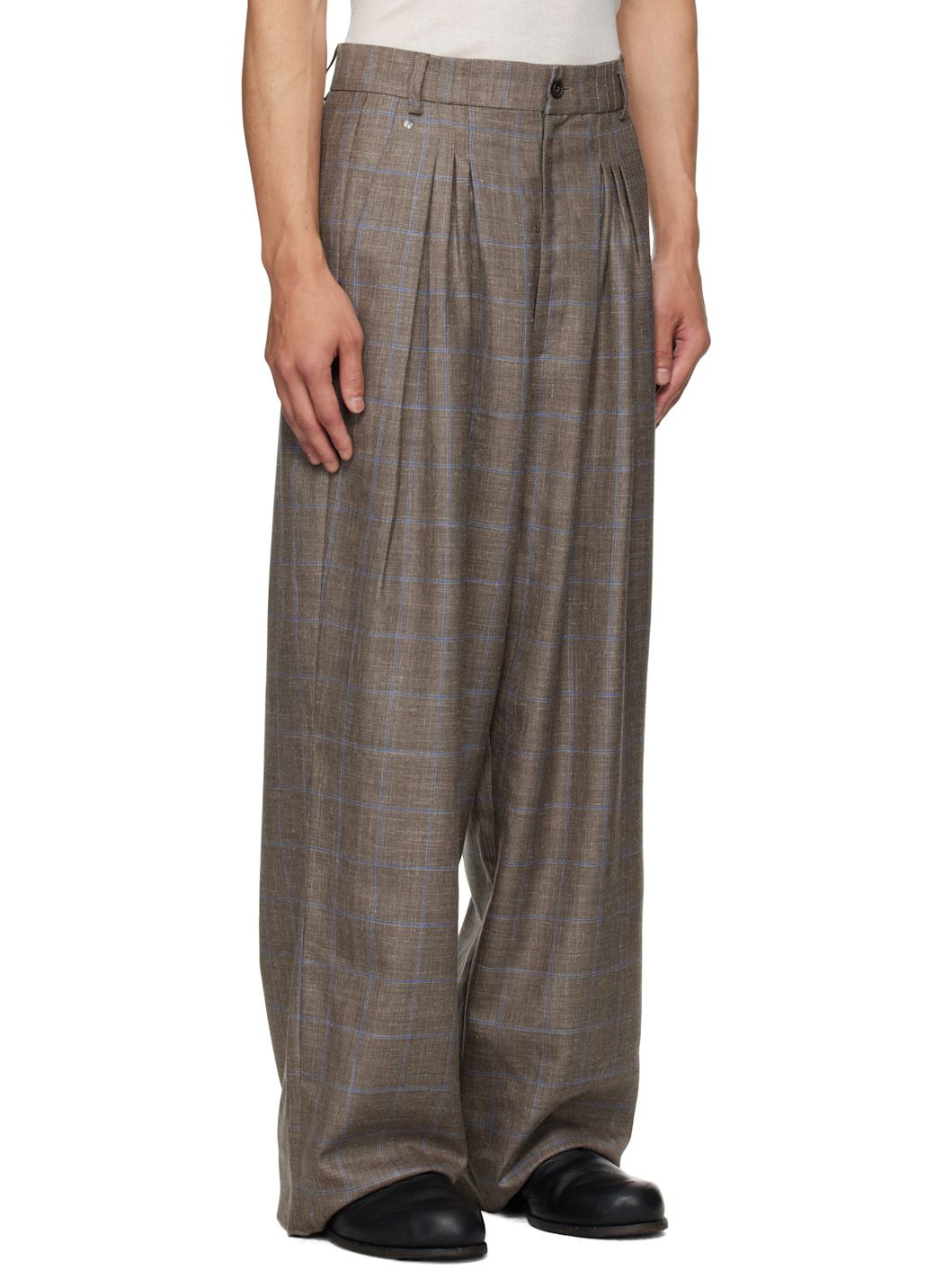 Brown & Blue N°80 Ultrawidepleated Trousers - 2