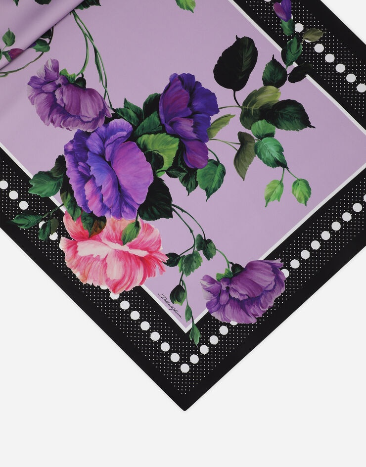 Rose-print charmeuse hijab - 5