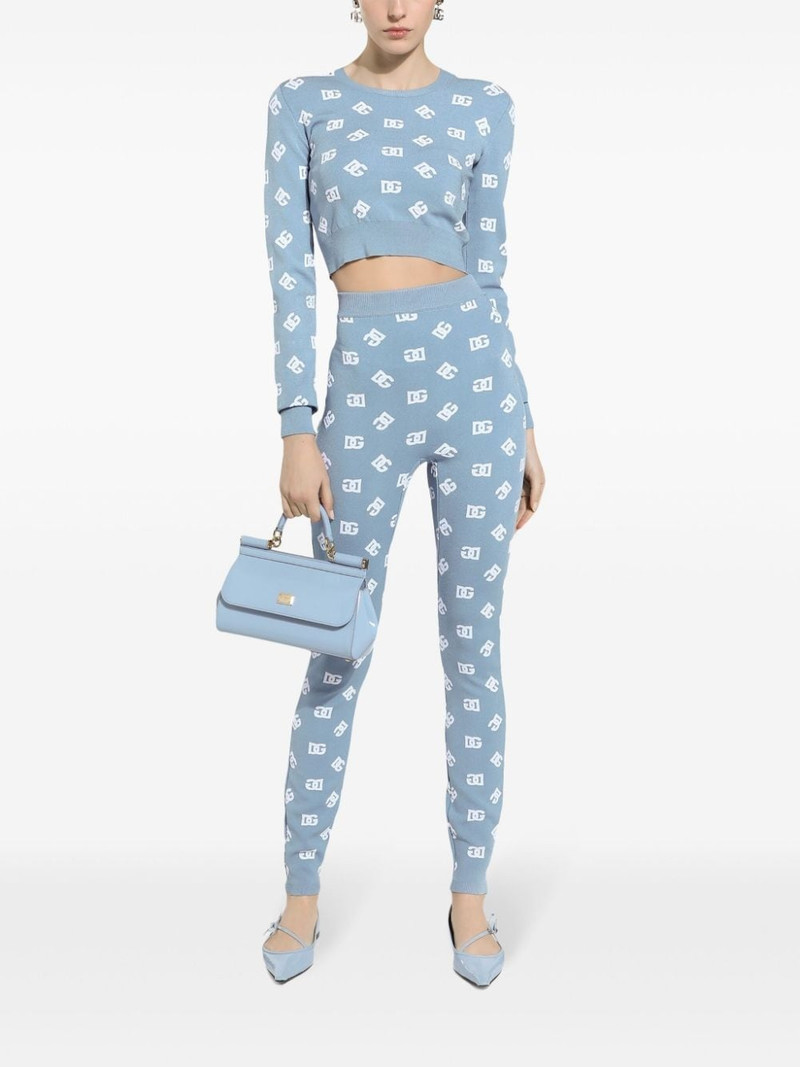 Dolce & Gabbana logo print cropped knit top outlook