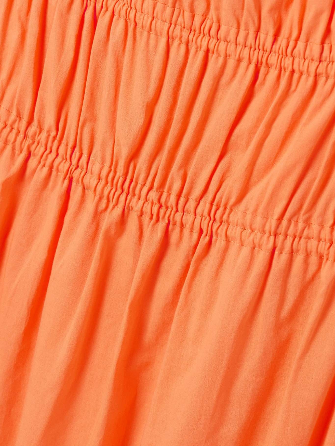Gathered tiered cotton-poplin maxi dress Orange - 4