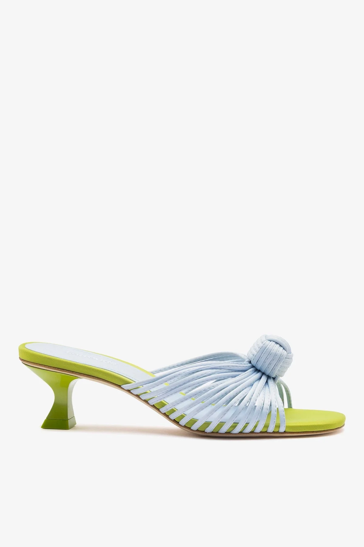 Valerie Mule Powder Blue and Green Satin - 1