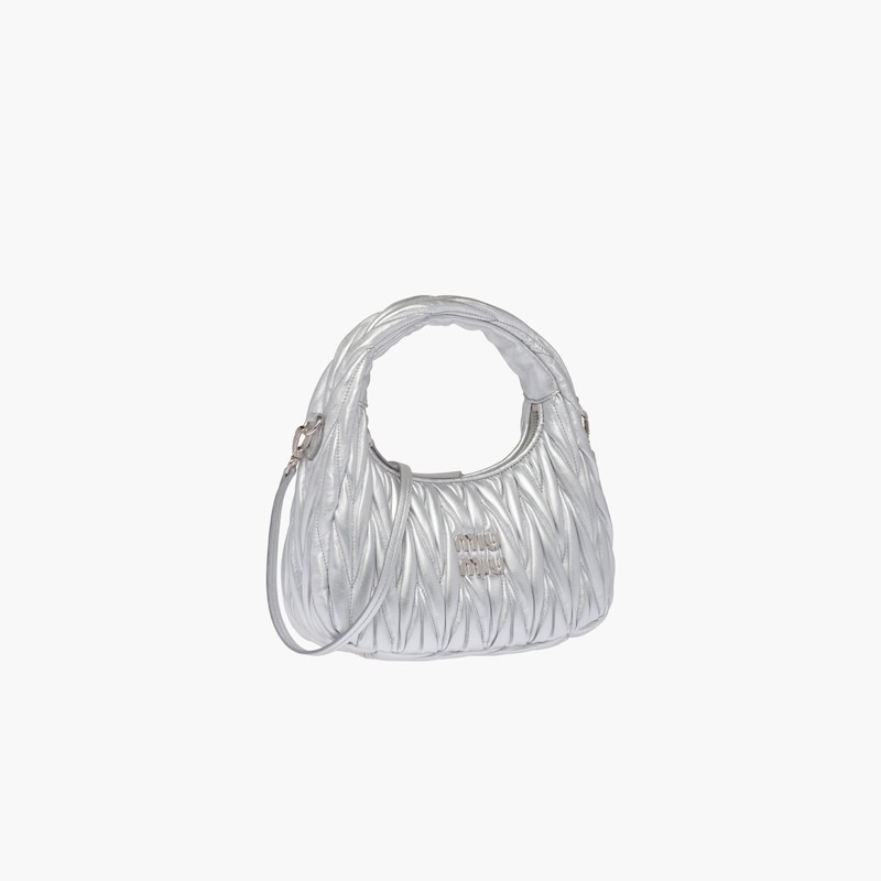 Miu Wander matelassé nappa leather mini hobo bag - 5