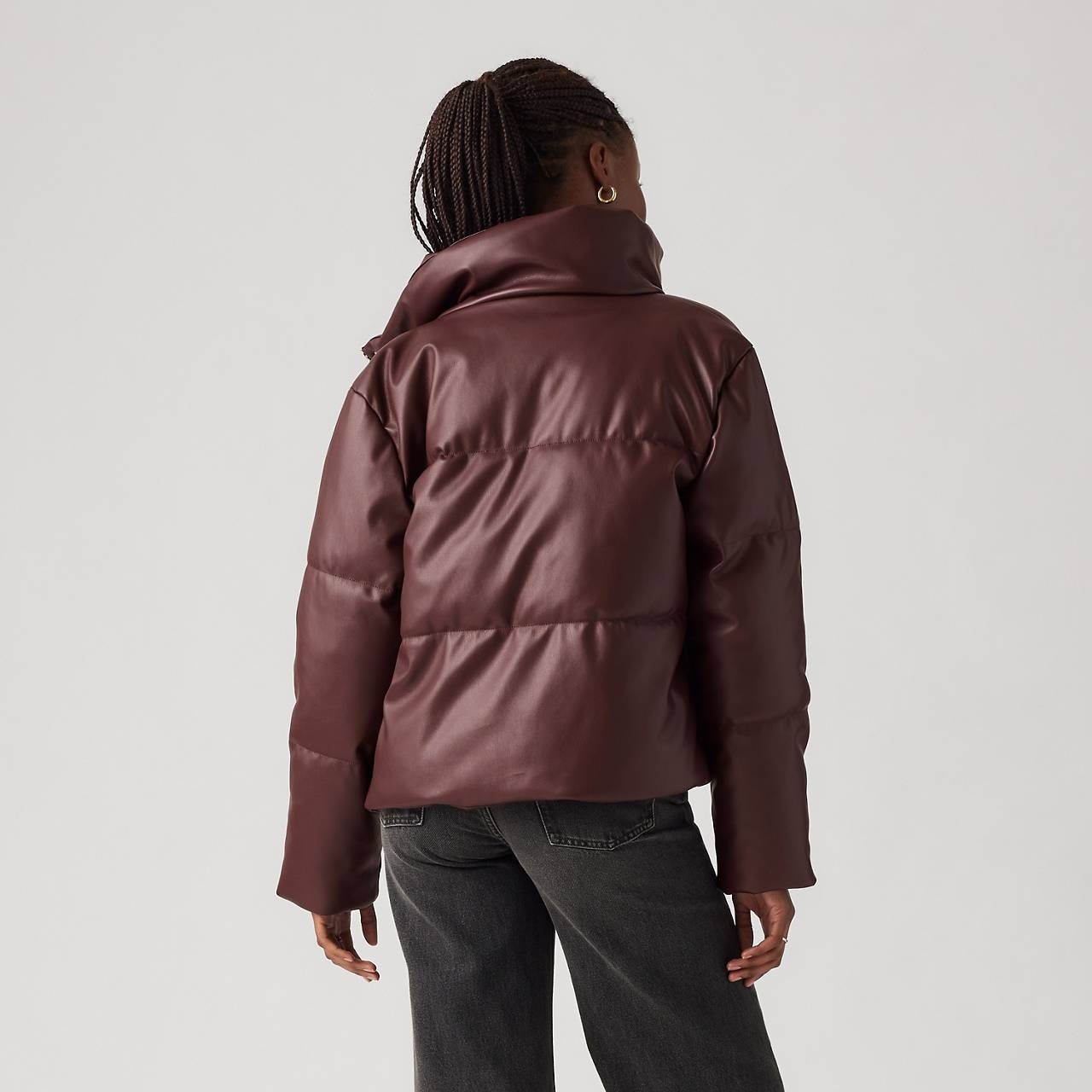 FAUX LEATHER PUFFER JACKET - 3