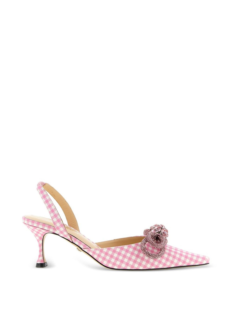 Vichy-print bow-detail slingbacks 1