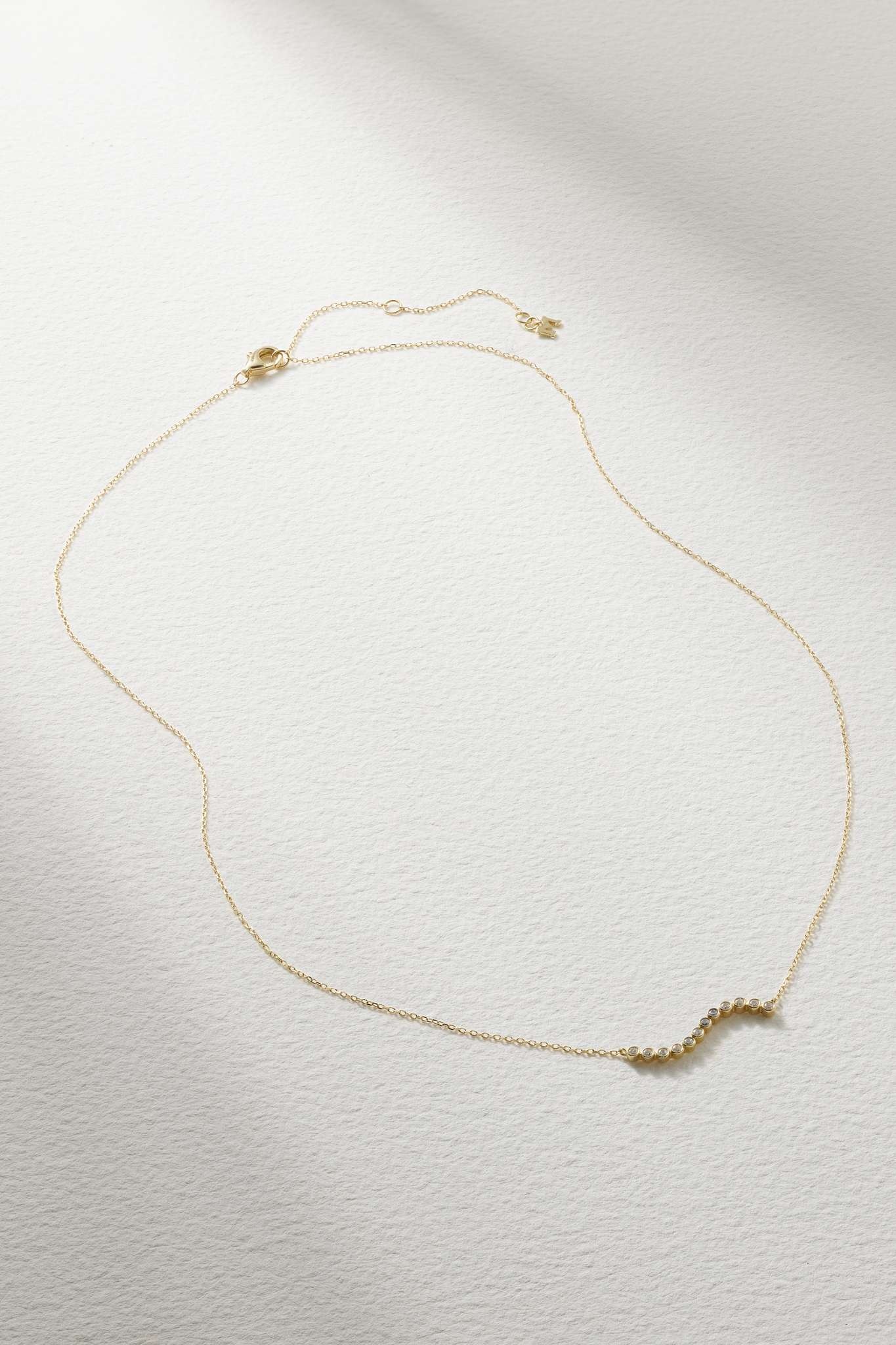 Wave 14-karat gold diamond necklace - 4