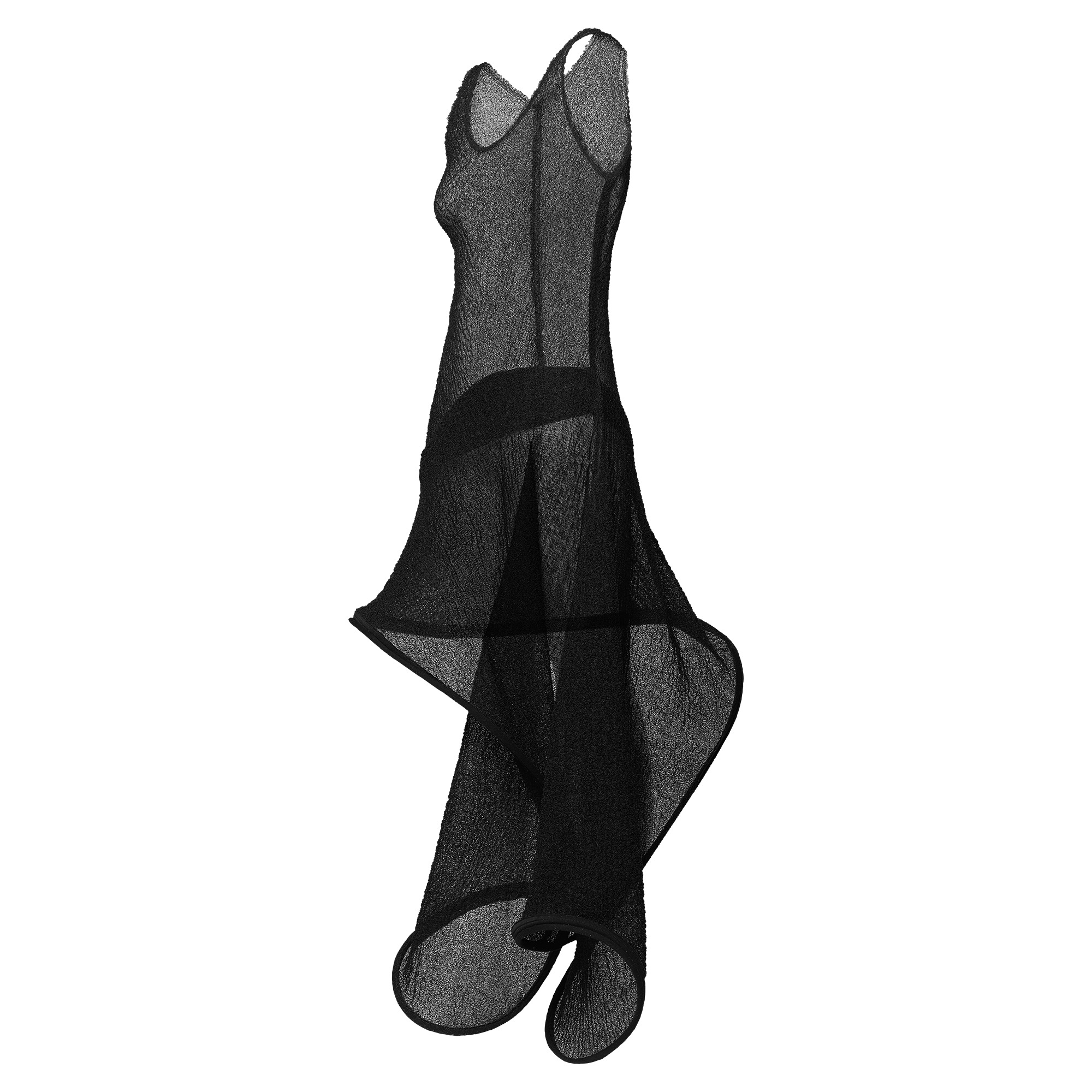 Sculptural Hem Mesh Dress - 2