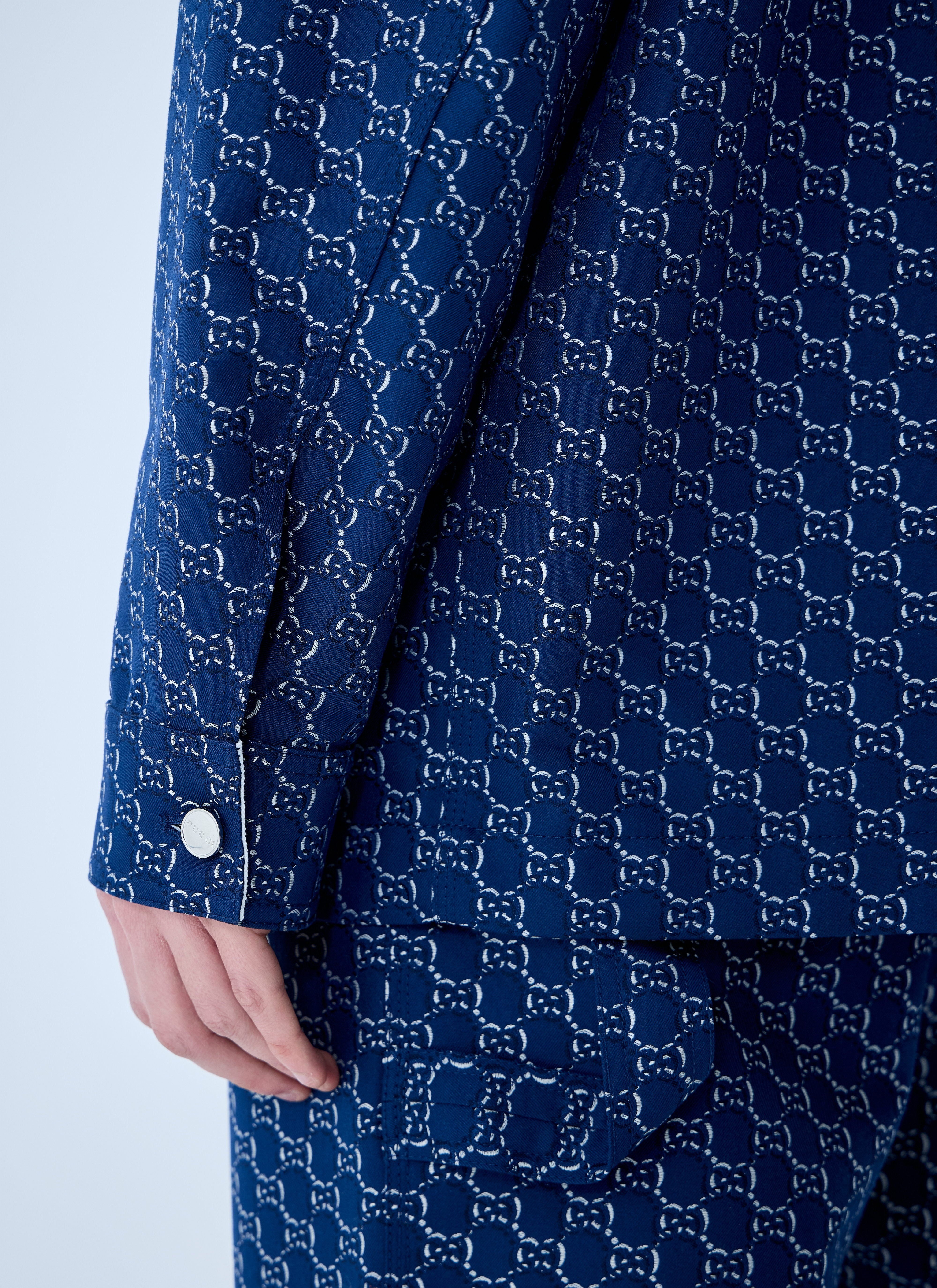 Gucci Men Cotton Jacquard Jacket With Gg Shadow - 6