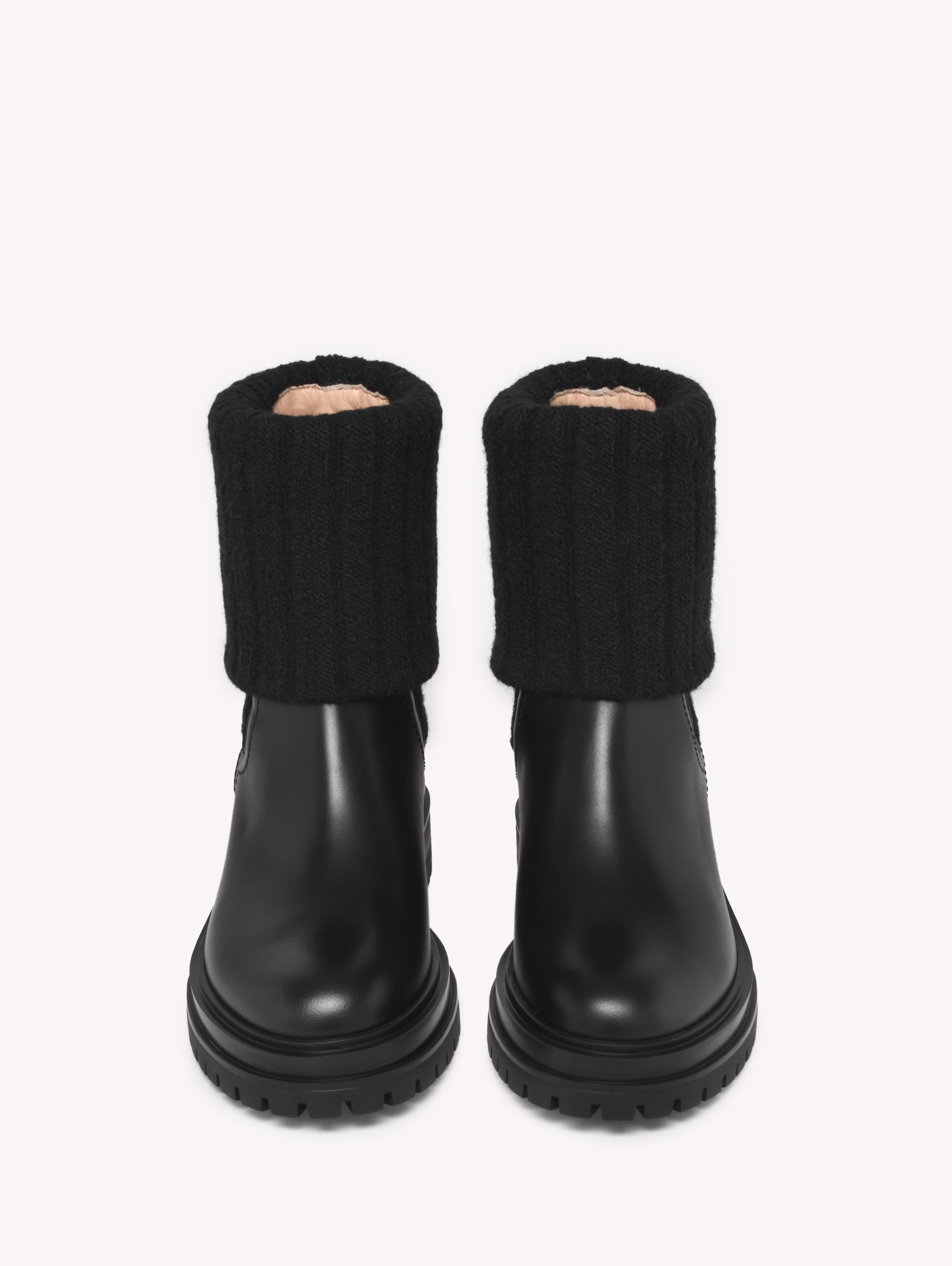 Gianvito Rossi Tenney Bootie in Black Calf And Fabric at Nordstrom - 3