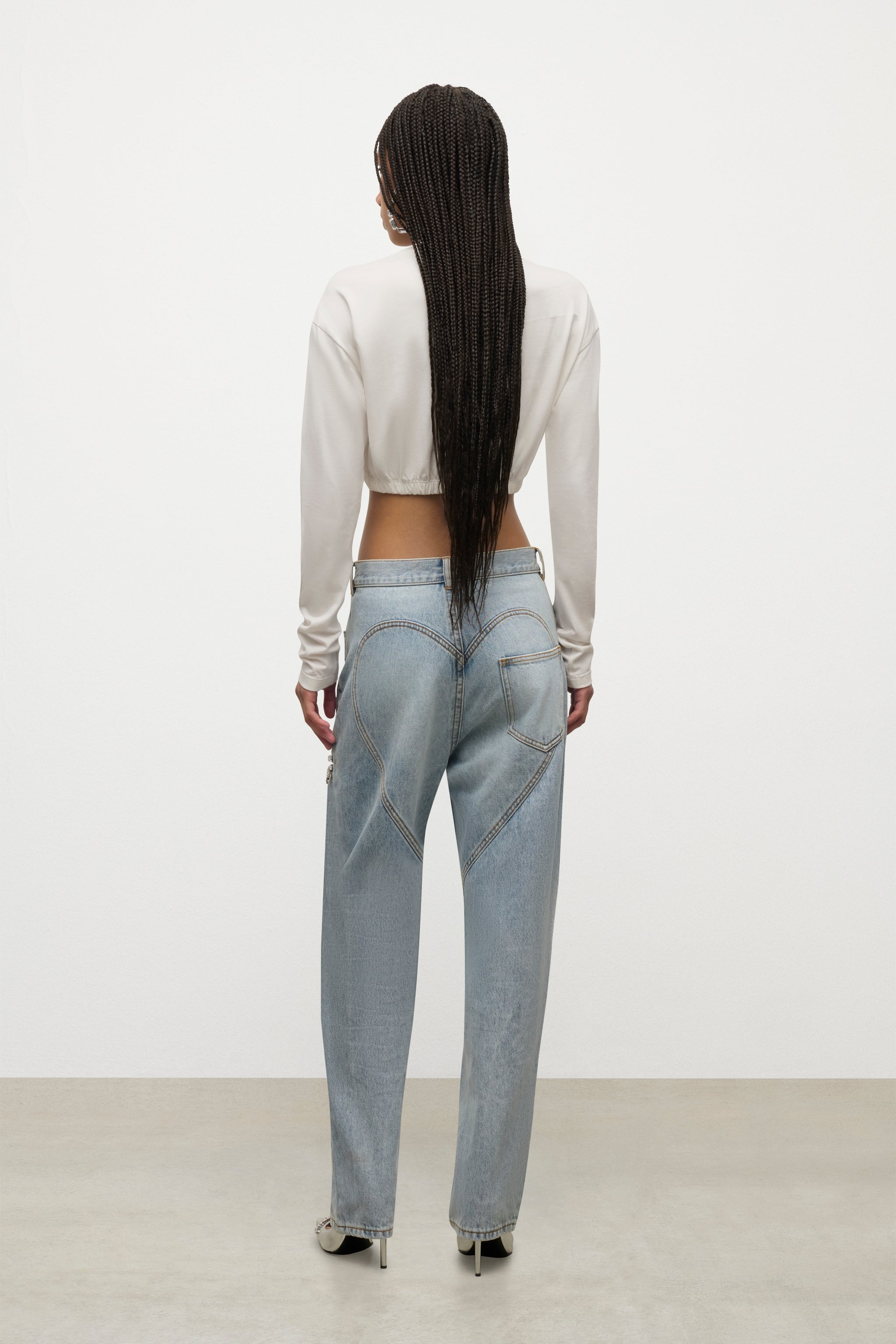 CRYSTAL CLUSTER LONG SLEEVE CROPPED T-SHIRT - 4
