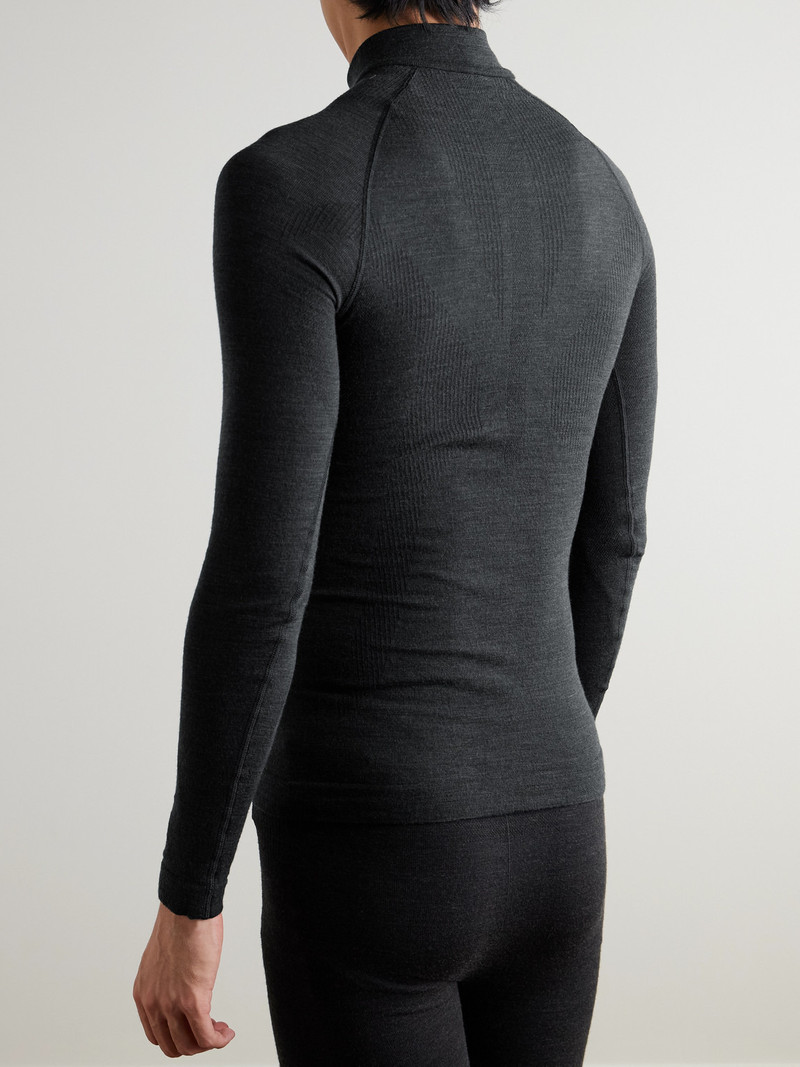 Printed Virgin Wool-Blend Half-Zip Ski Base Layer 4