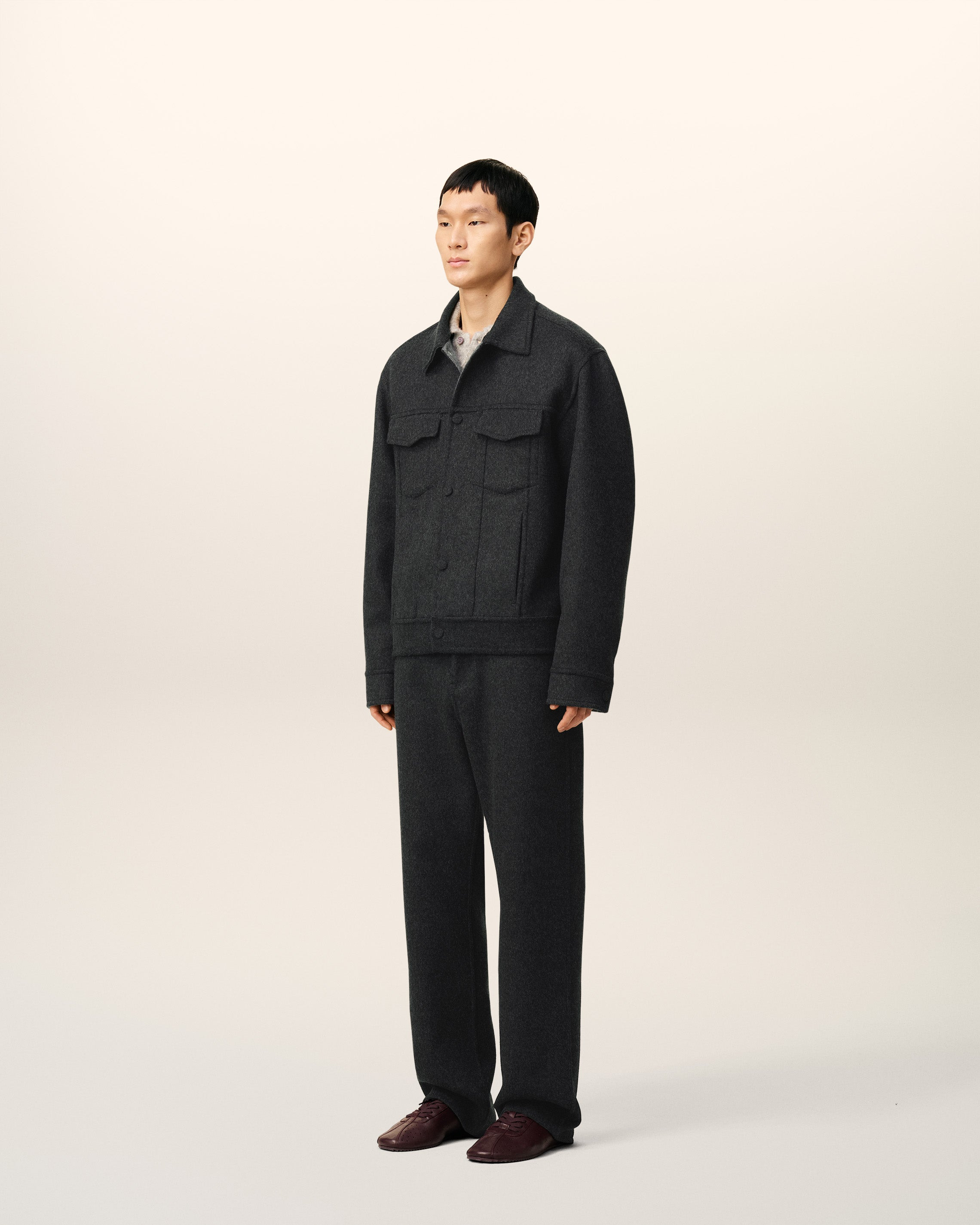 GREY WOOL TRUCKER JACKET - 6