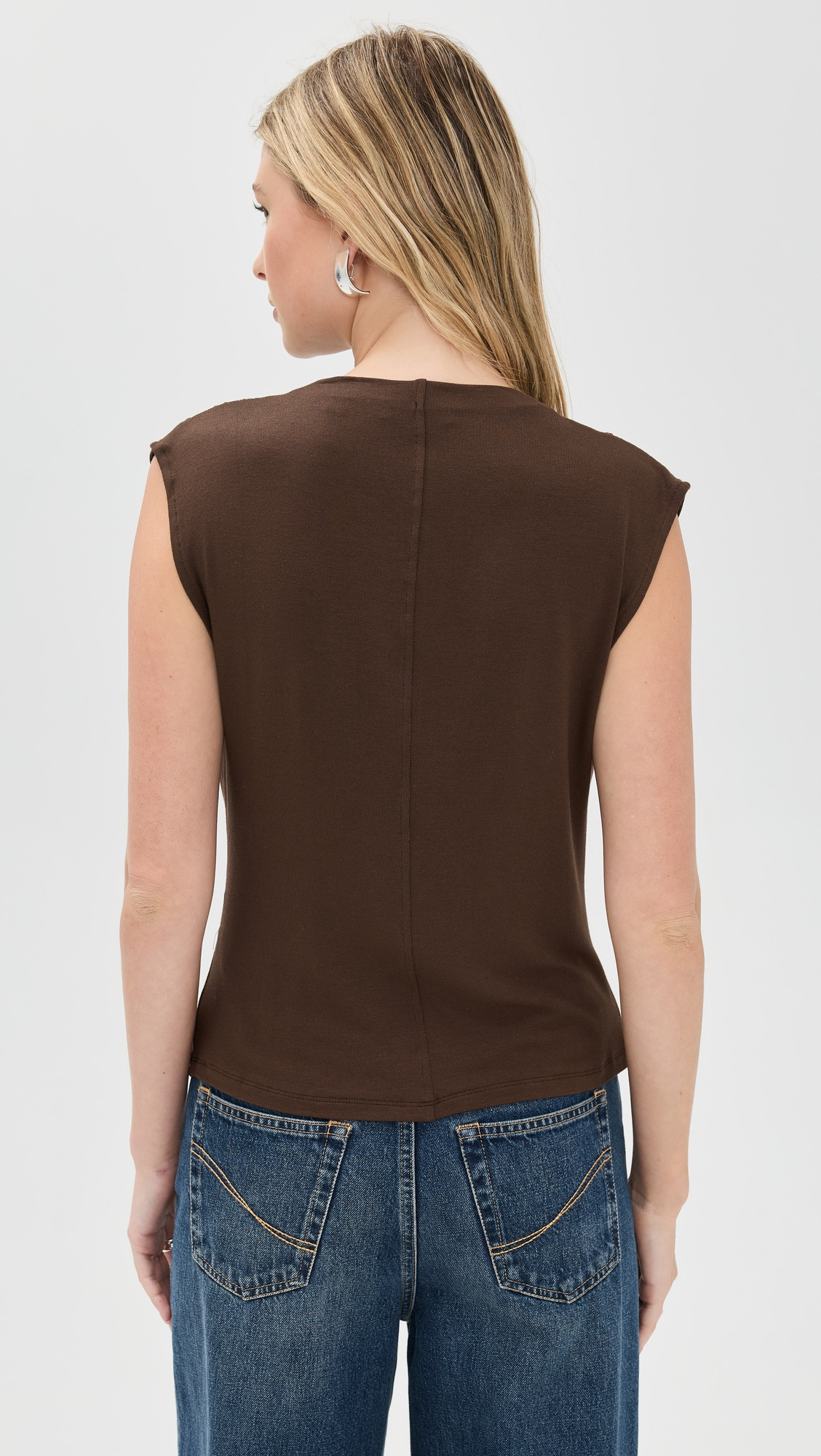 Sleeveless Draped Cowl Neck Top - 2