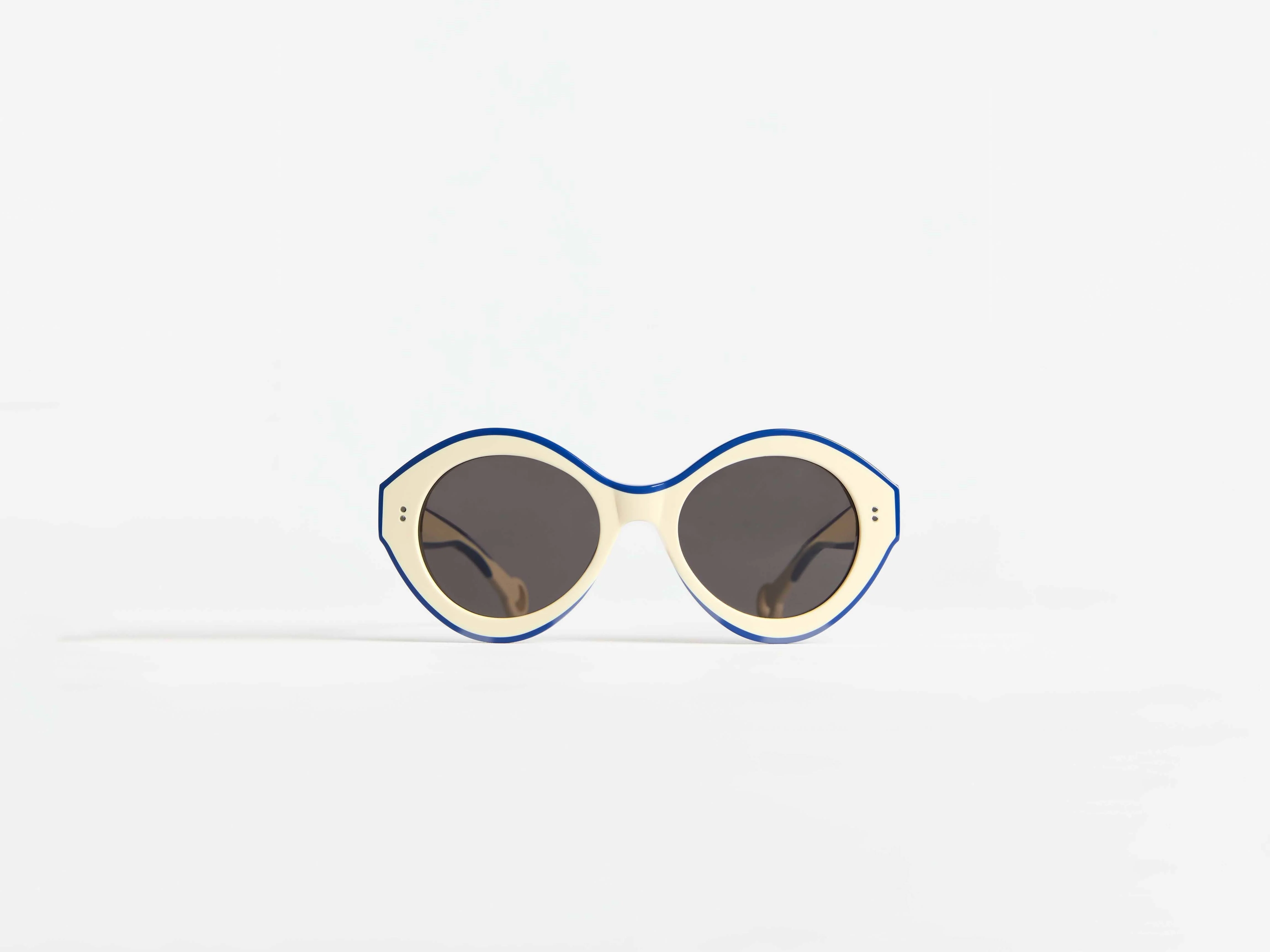 JWA07 BUMPER SUNGLASSES IN WHITE & BLUE - 1