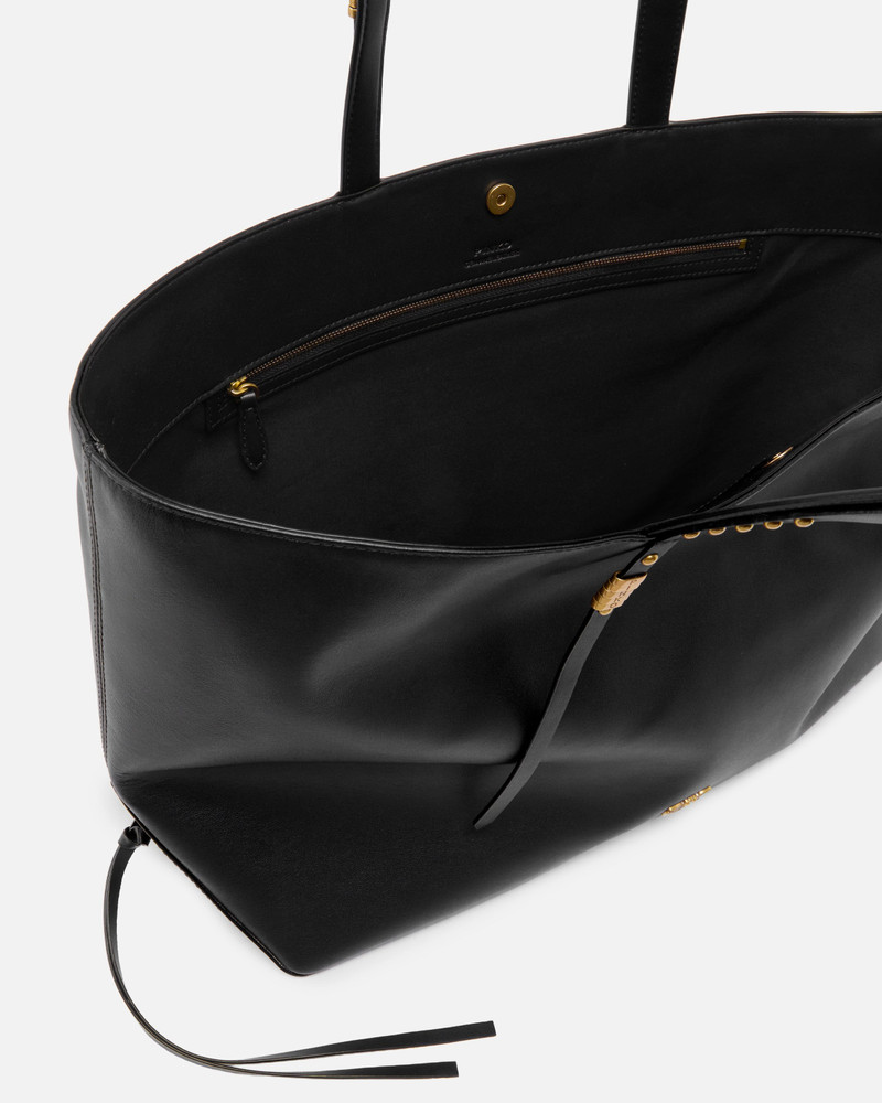 MEDIUM LEATHER SHOPPER BAG WITH METAL DETAILS 4