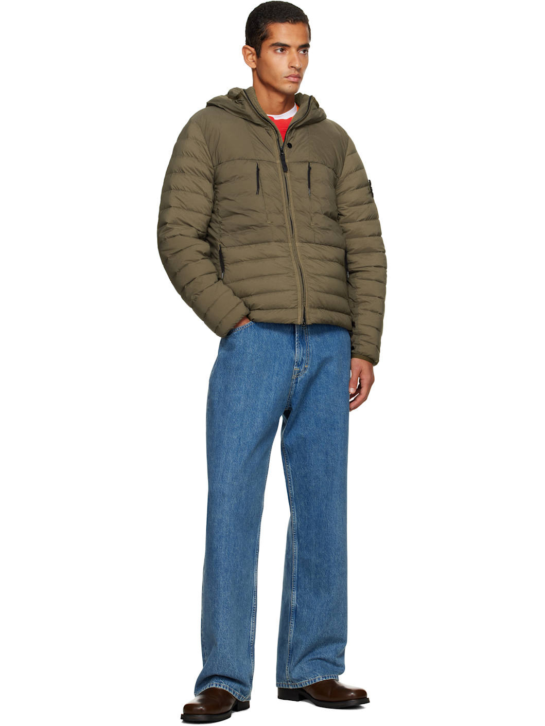 Khaki 4100020 Seamless Tunnel Nylon Down-TC Jacket - 5