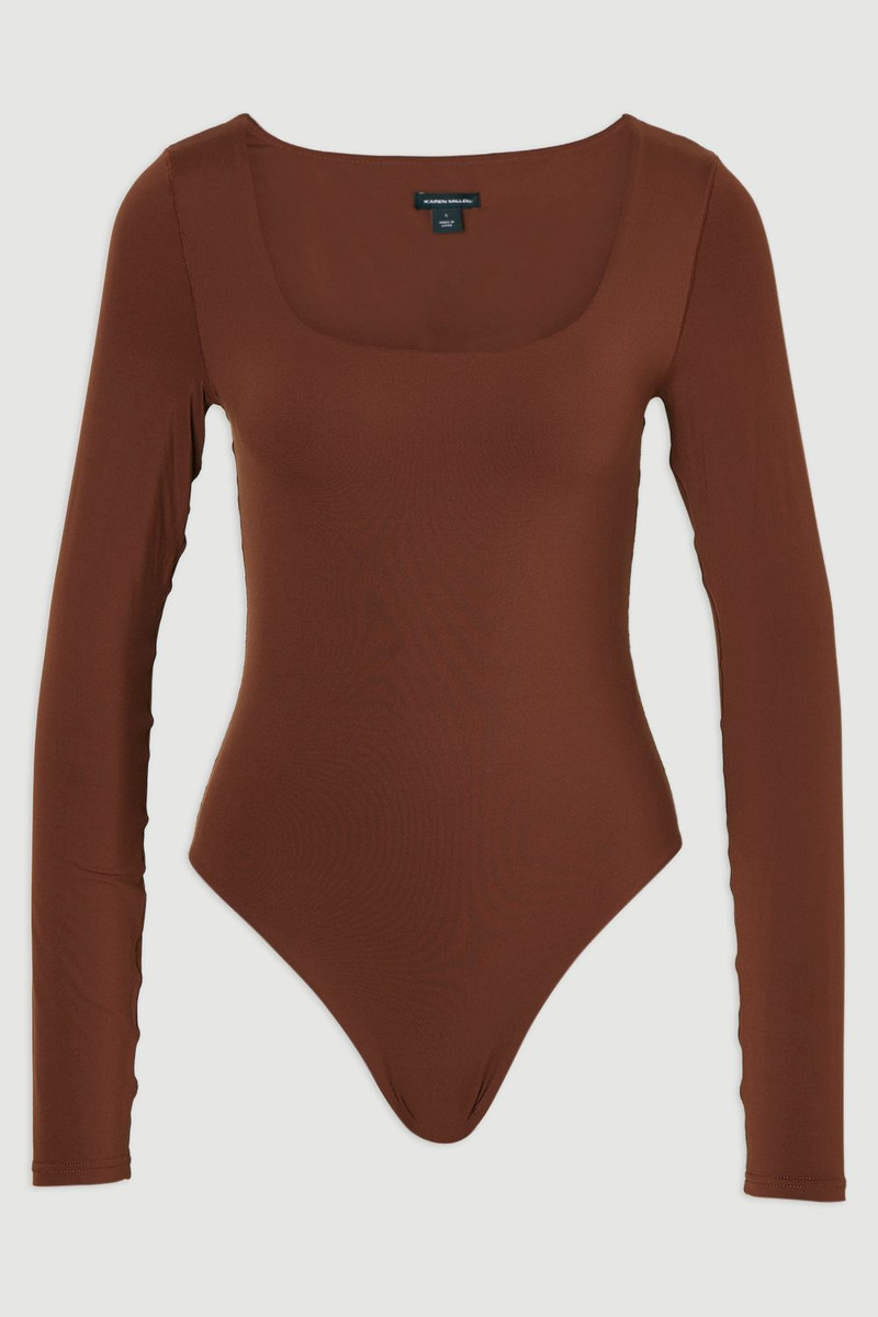 Scoop Neck Long Sleeve Contour Jersey Bodysuit 4