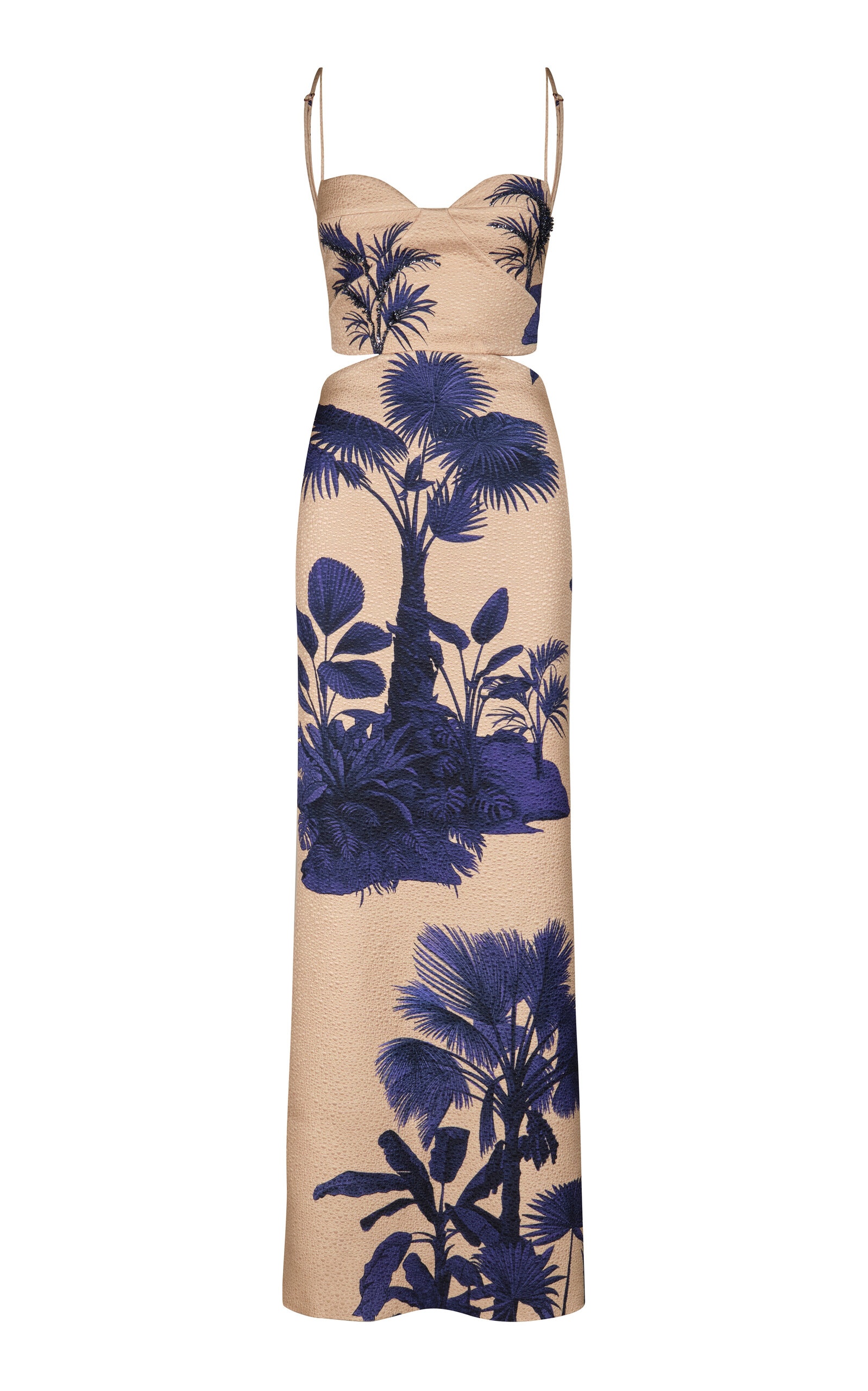 Ocean Of Secrets Cutout Wool-Silk Maxi Dress navy - 1