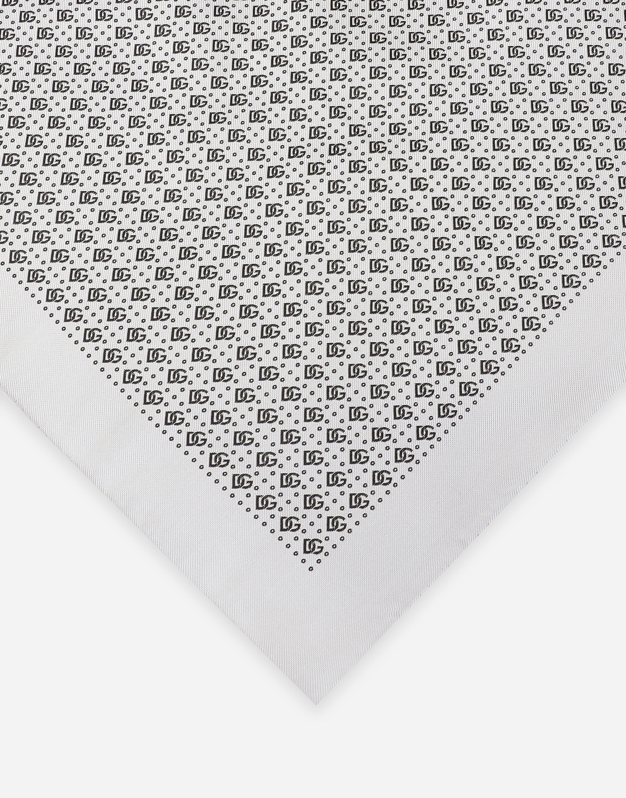 Silk jacquard pocket square with DG logo - 2