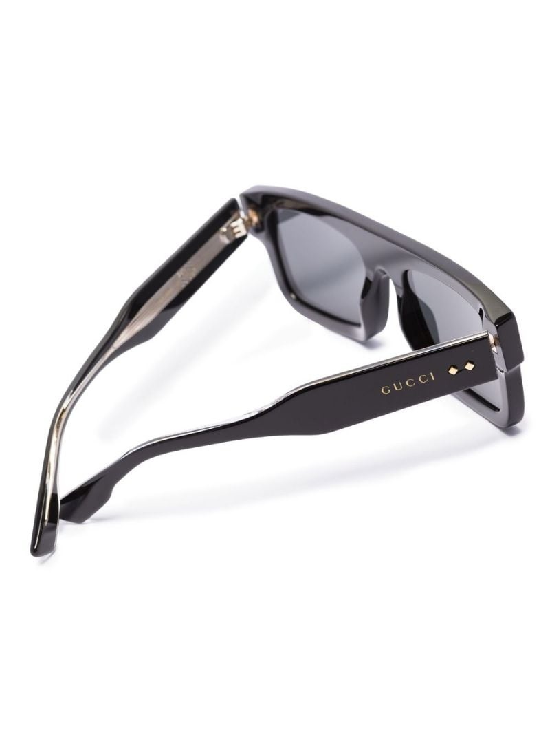 logo print square-frame sunglasses - 4