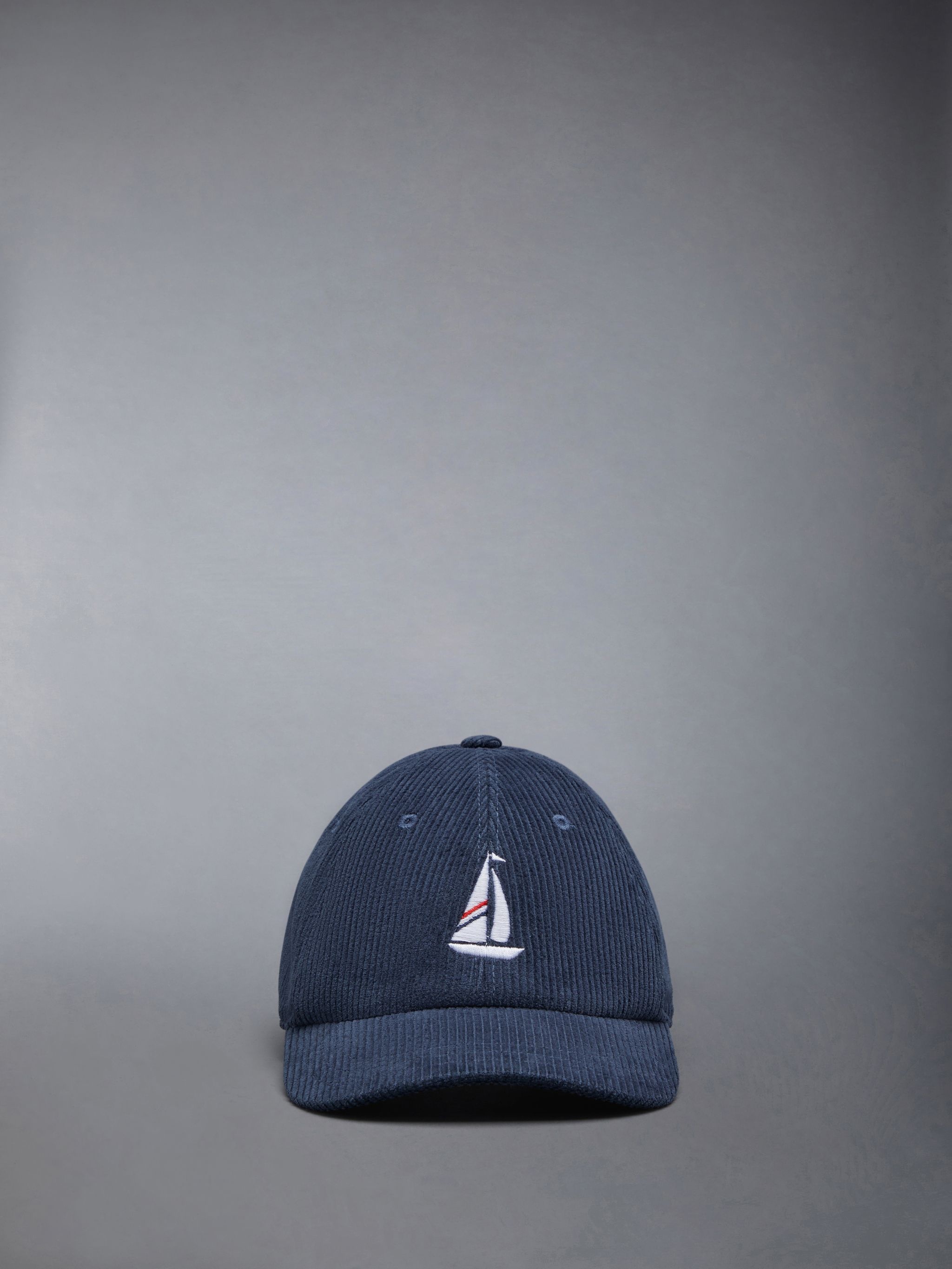 Corduroy Sailboat Embroidery Baseball Hat - 1