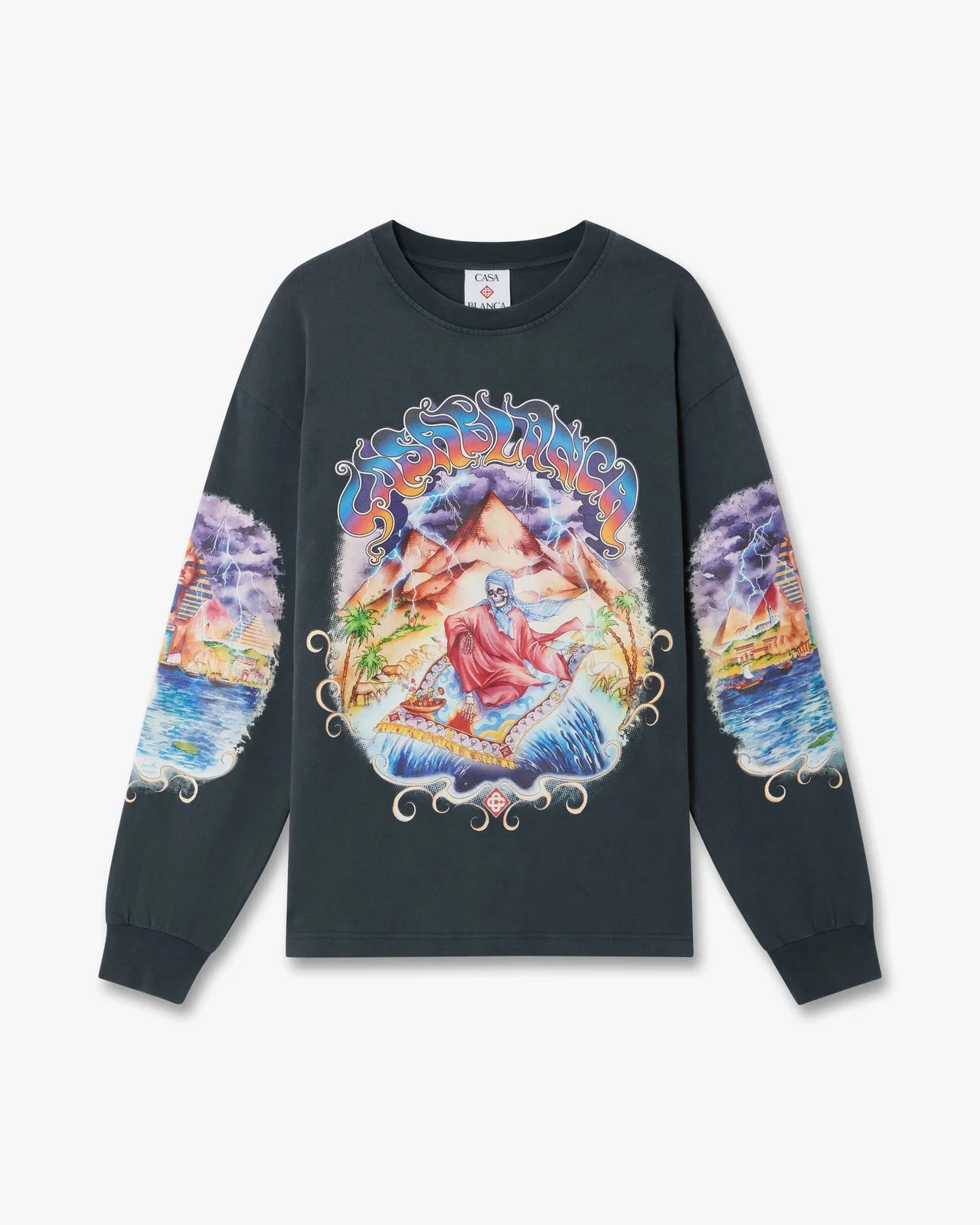 Navy Eveil Ancestral Washed Long Sleeve T-Shirt - 1