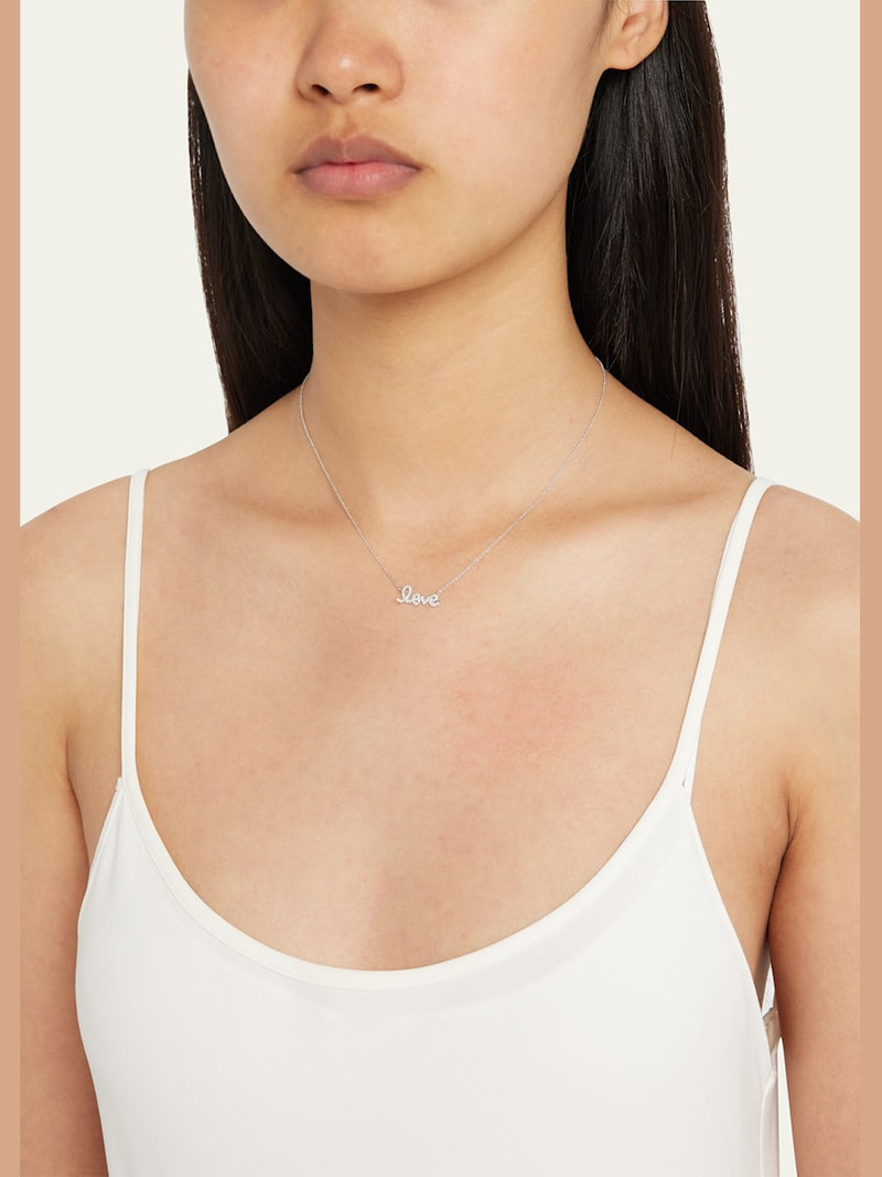 SYDNEY EVAN Gold Diamond Love Necklace, Small outlook