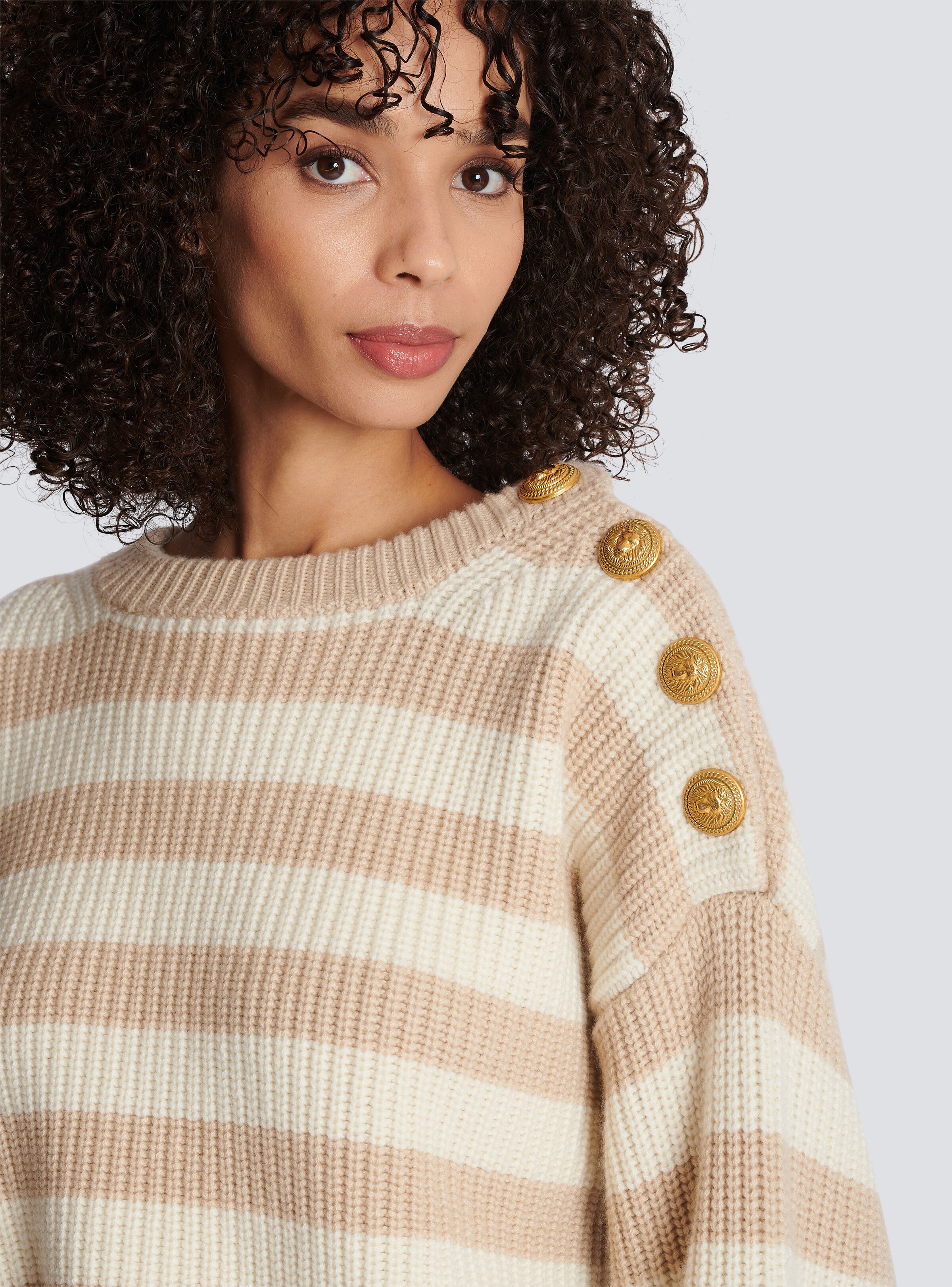 Striped cashmere jumper - 6