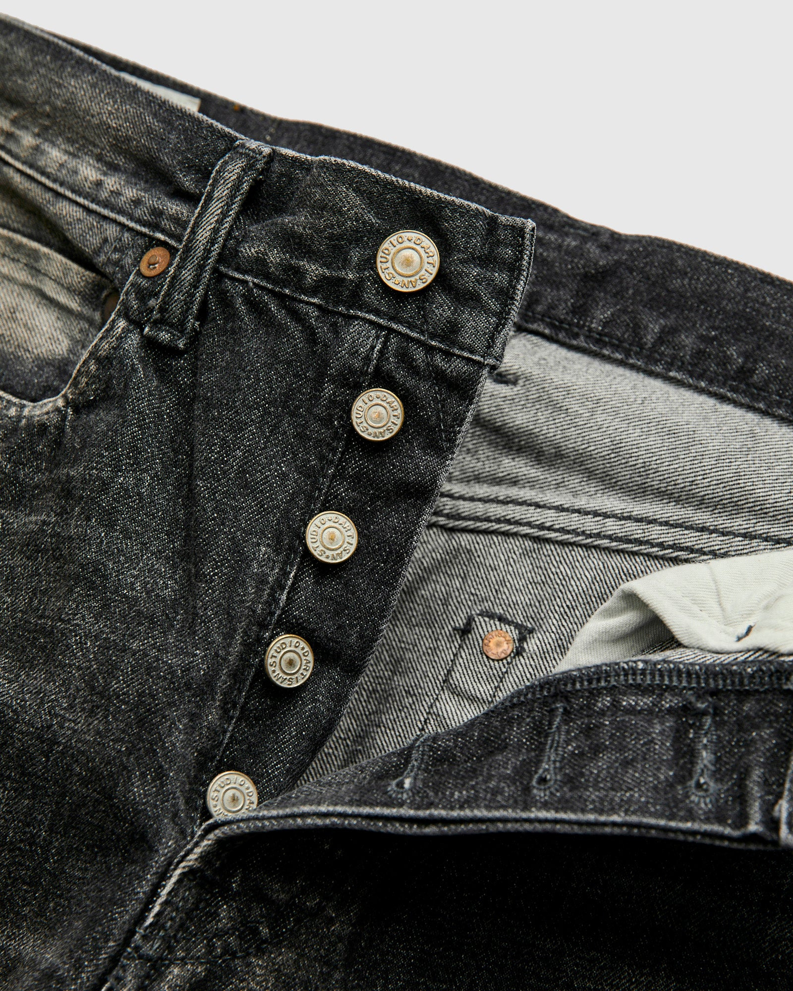 D1891UBS 13oz Washed Black Selvedge Denim - Regular Straight Fit - 6