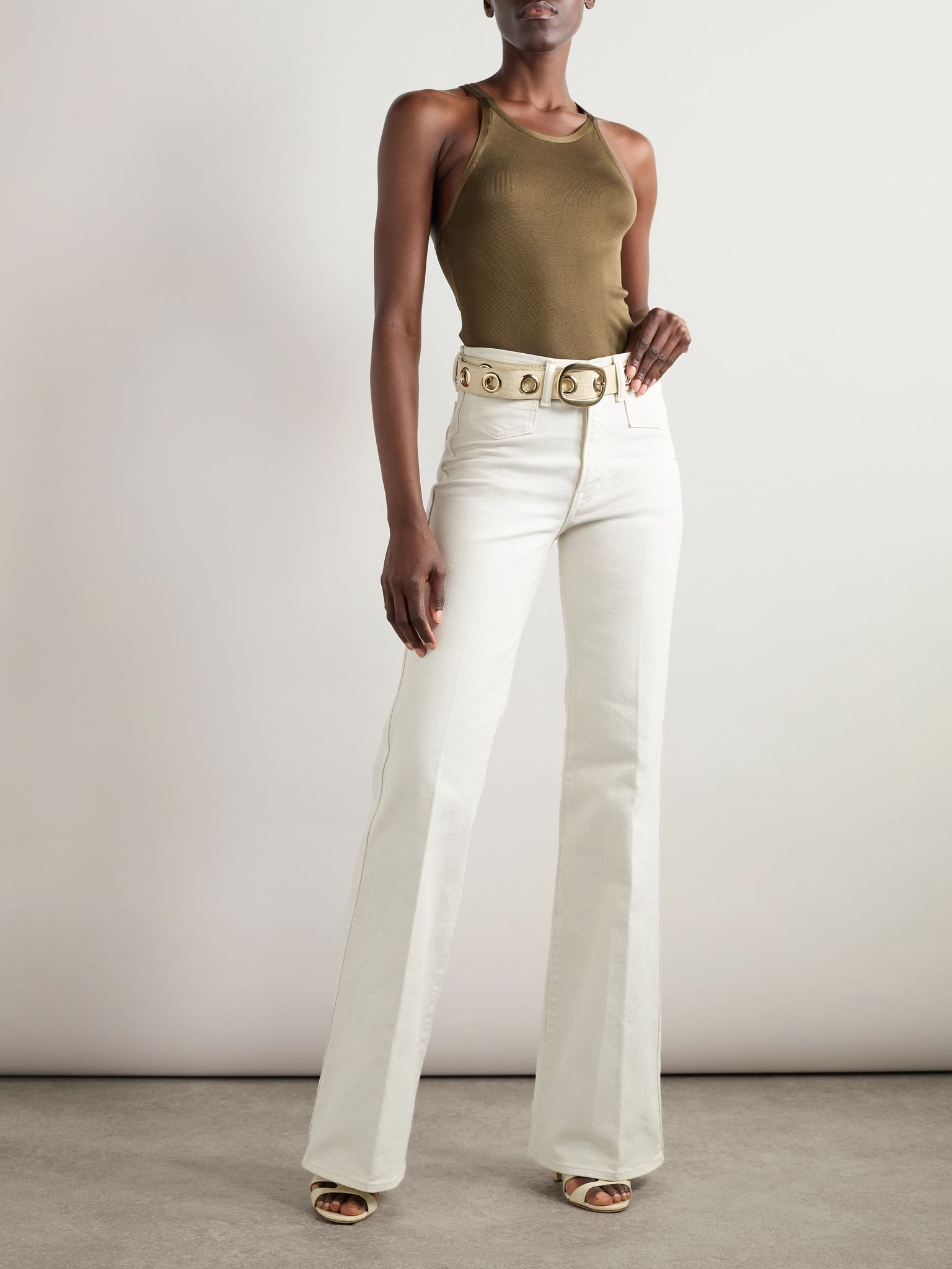 Mid-rise flared denim jeans White - 2