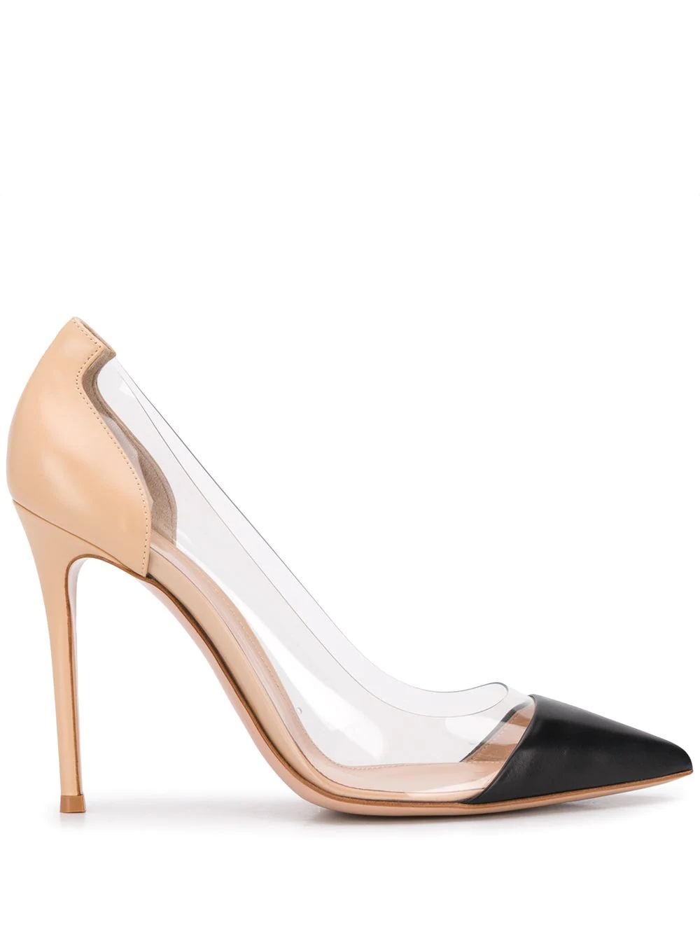 Plexi contrasting-toe pumps - 1