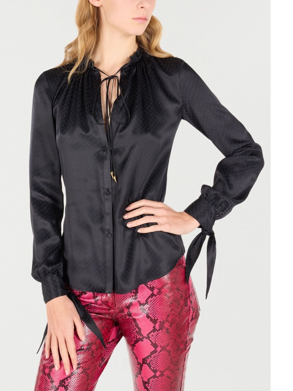snake-print blouse - 3