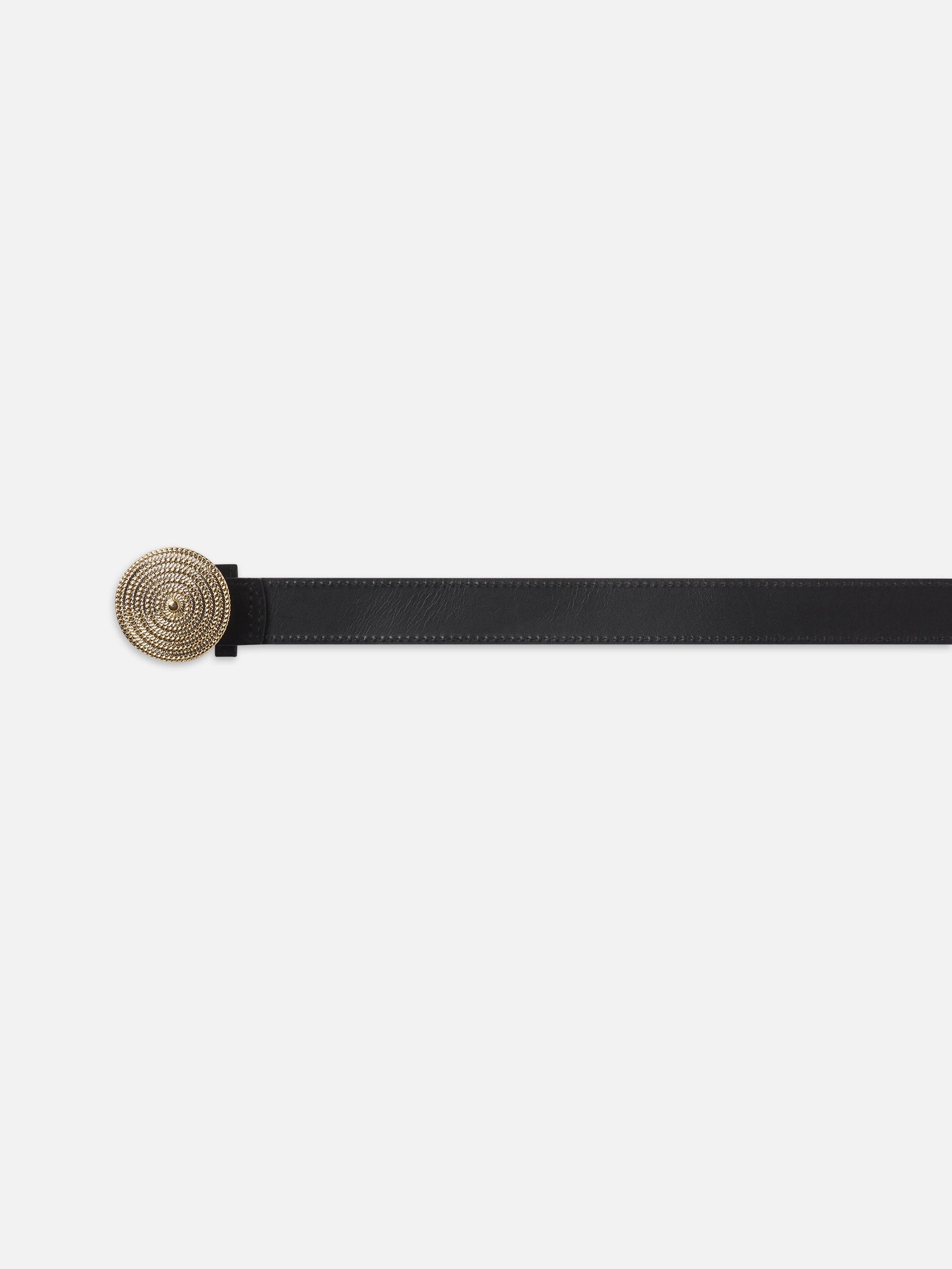 Medallion Buckle Belt in Black - 2