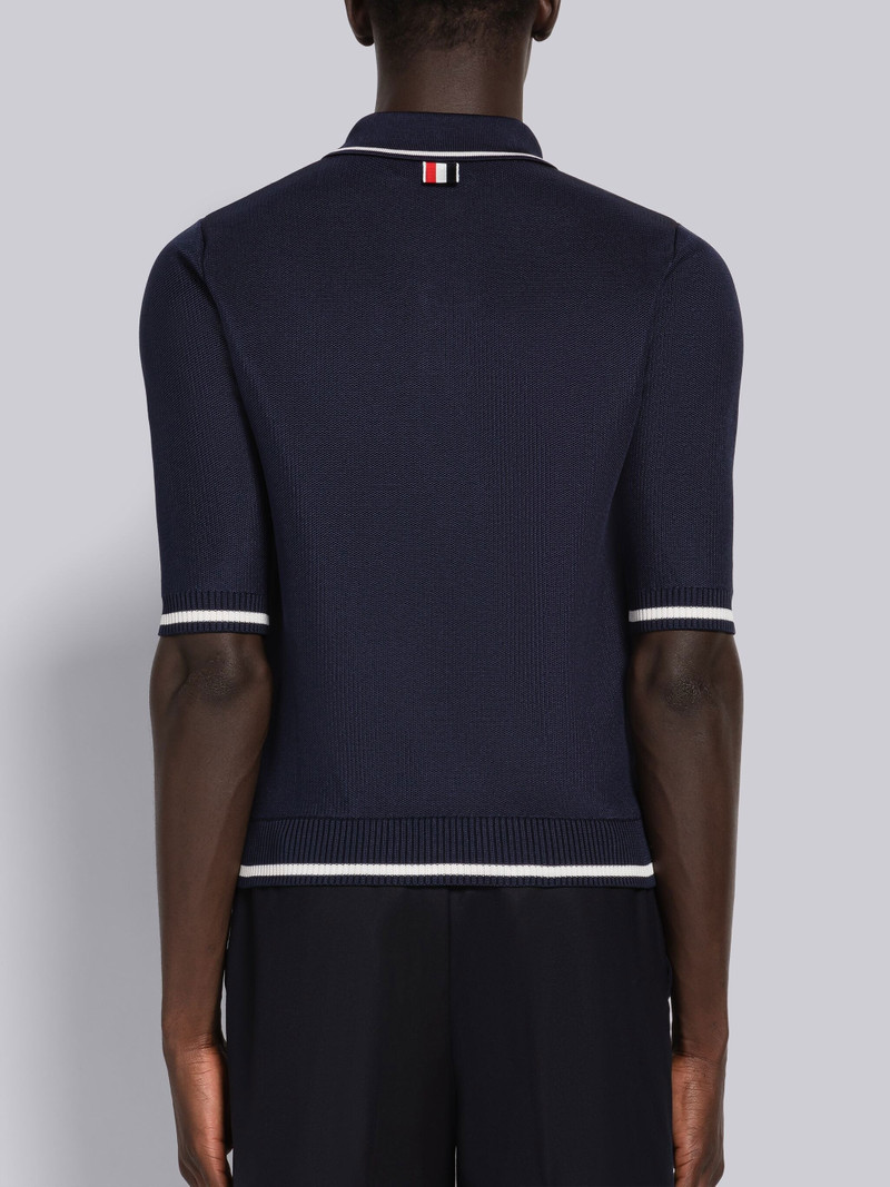 Silk Cotton Pique Tipping Short Sleeve Polo 3