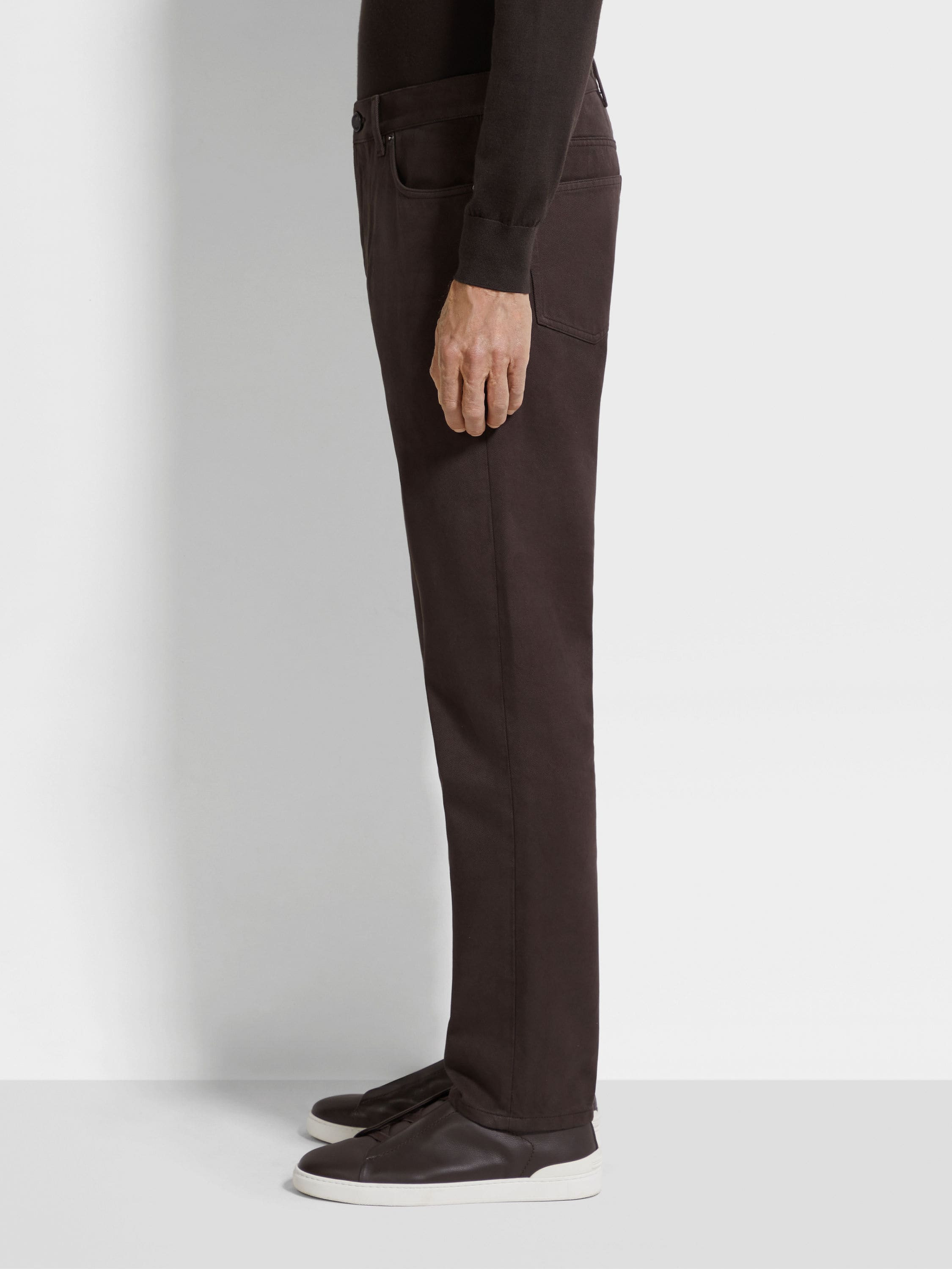 DARK BROWN DÉLAVÉ ROCCIA PANTS - 3
