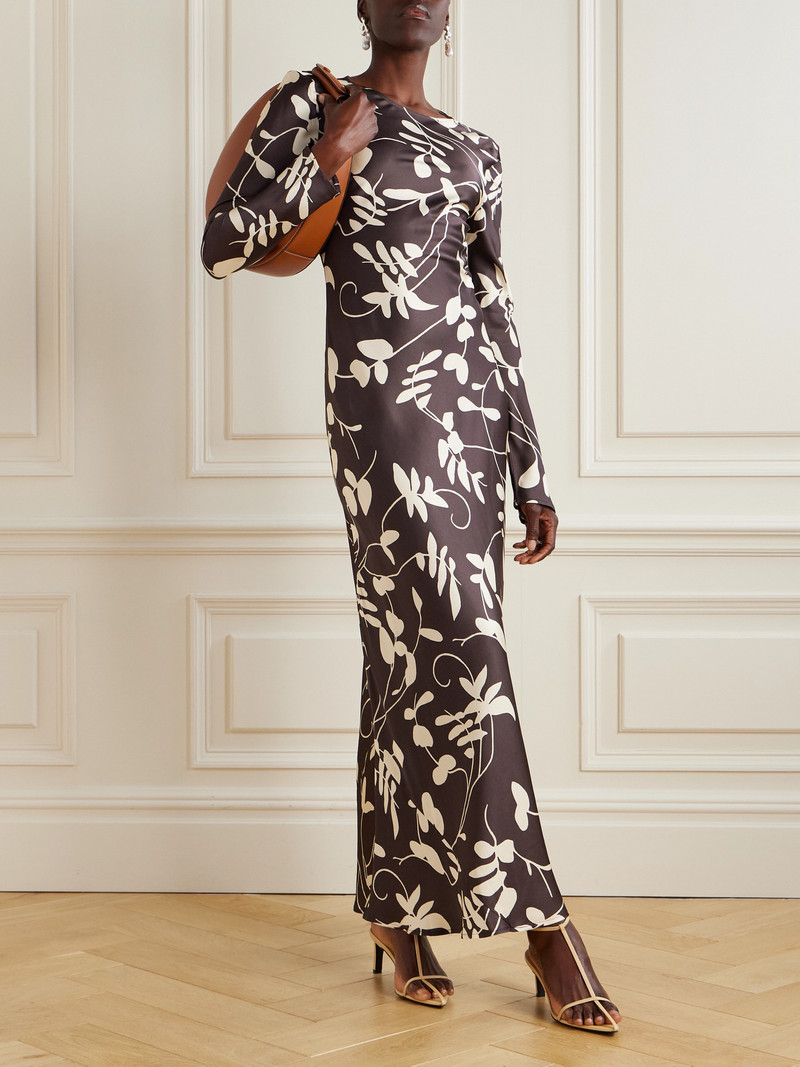 FAITHFULL Faroe Open-back Printed Satin Maxi Dress outlook