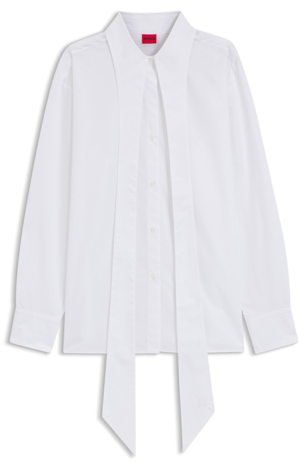 REGULAR-FIT BLOUSE WITH BOW-TIE COLLAR - 1